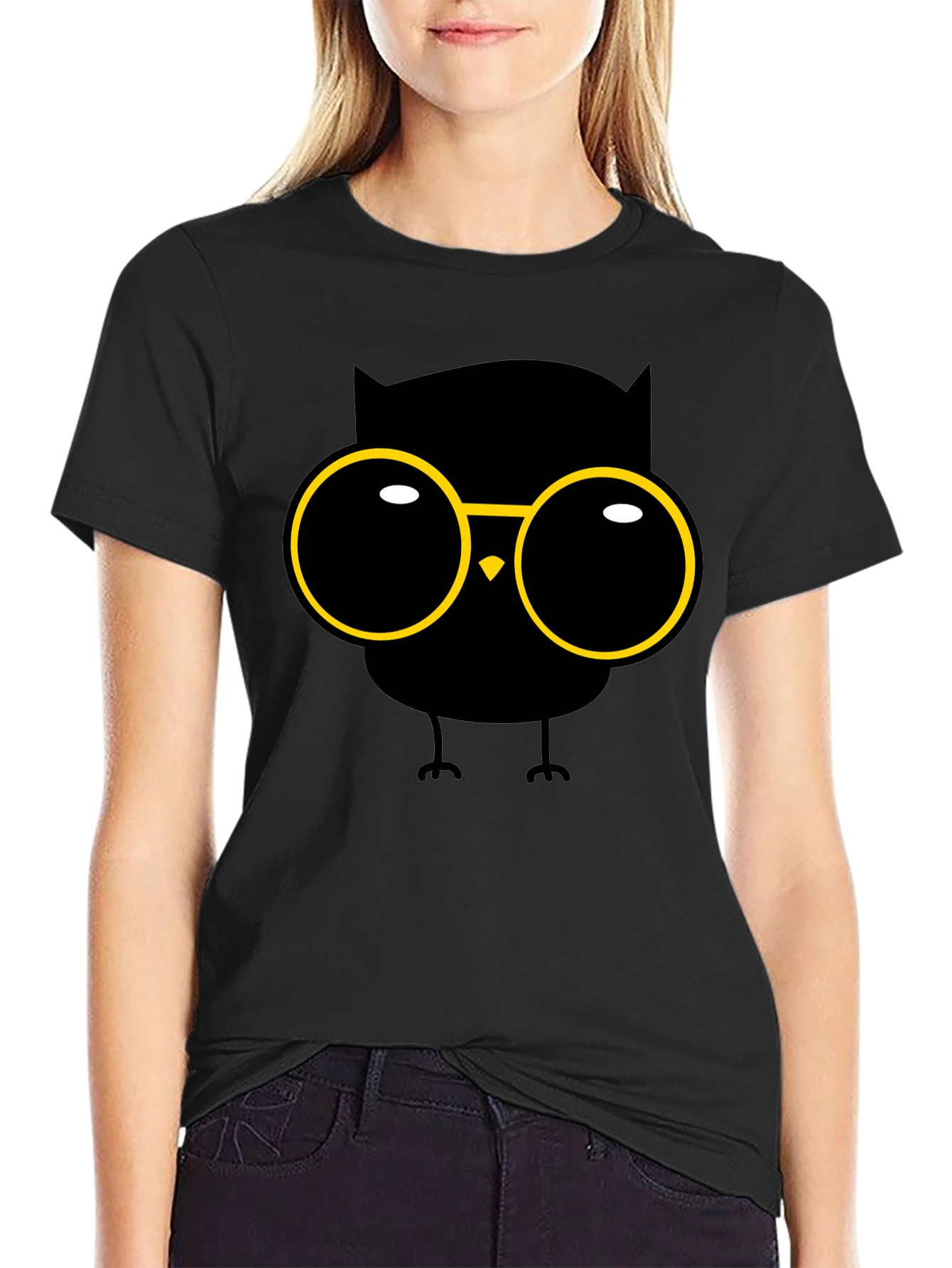 Owl with Glasses Graphic T-Shirt