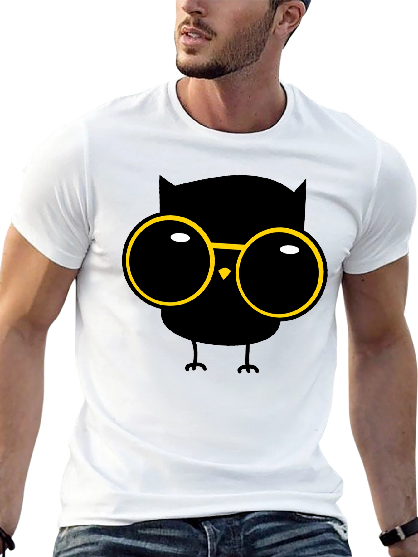 Owl with Glasses Graphic T-Shirt