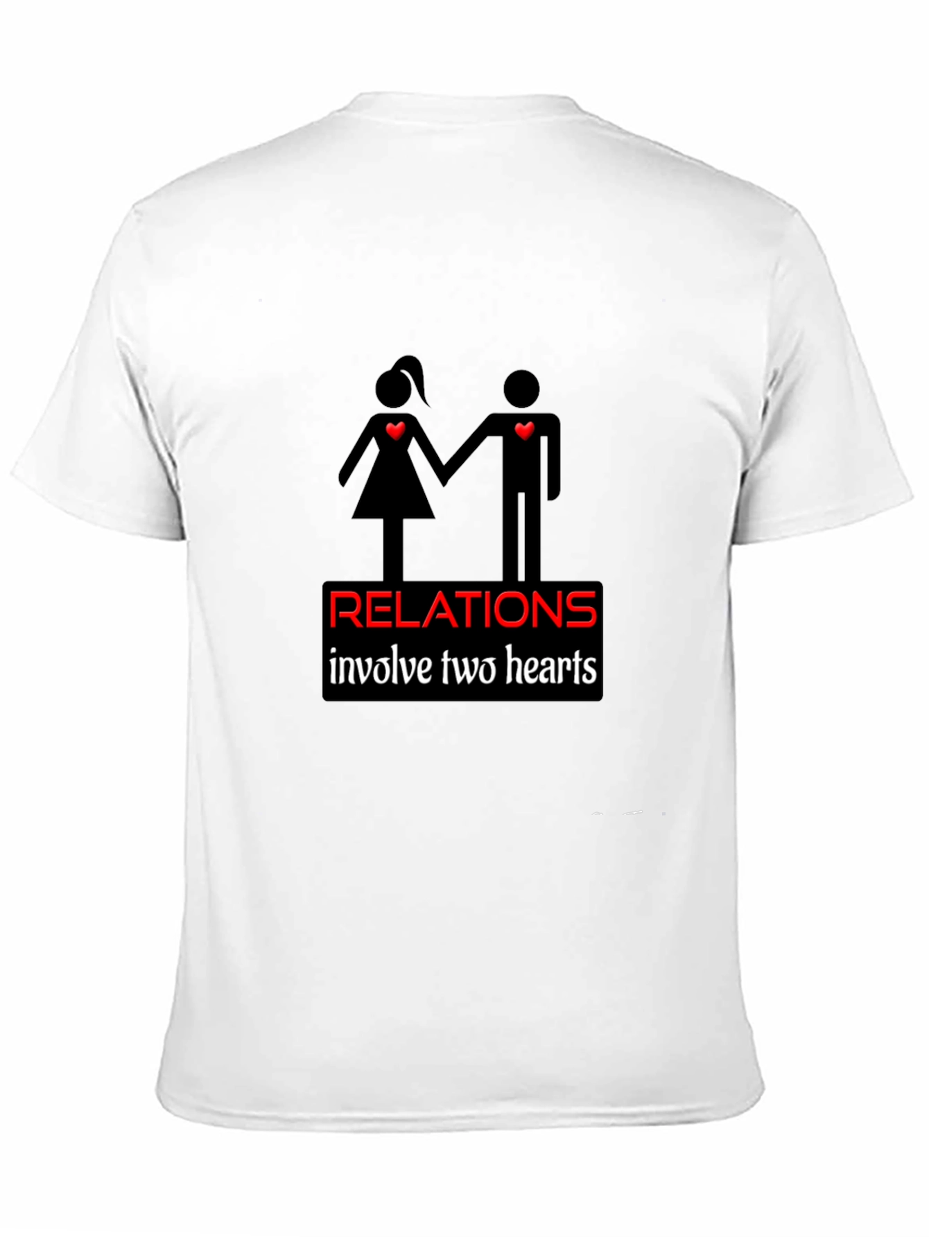 Relationships Two Hearts Black Graphic Tee