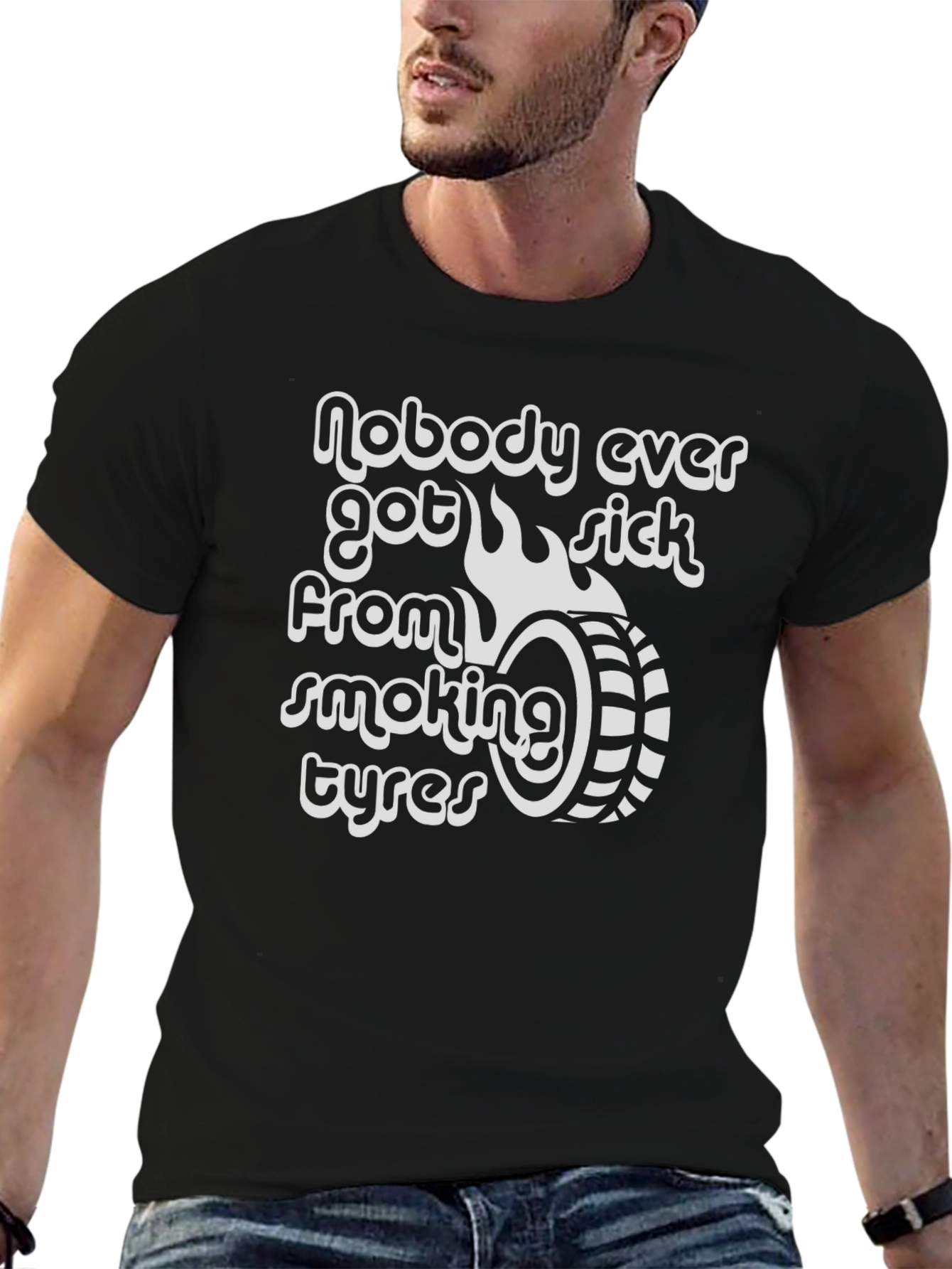 Smoking Tyres Graphic Tee - Burnout Car Culture