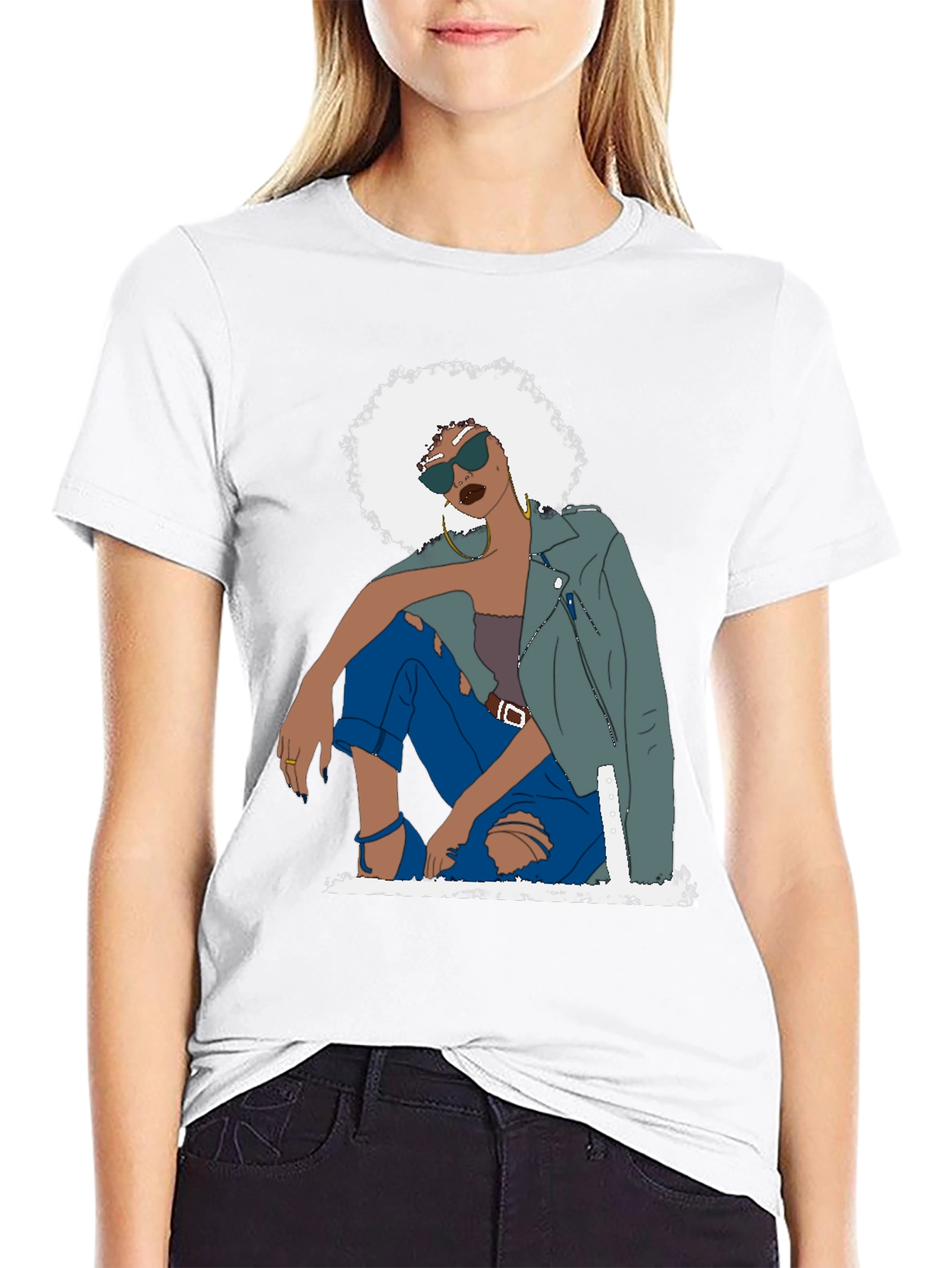 Retro Woman Graphic Tee - Cool & Stylish