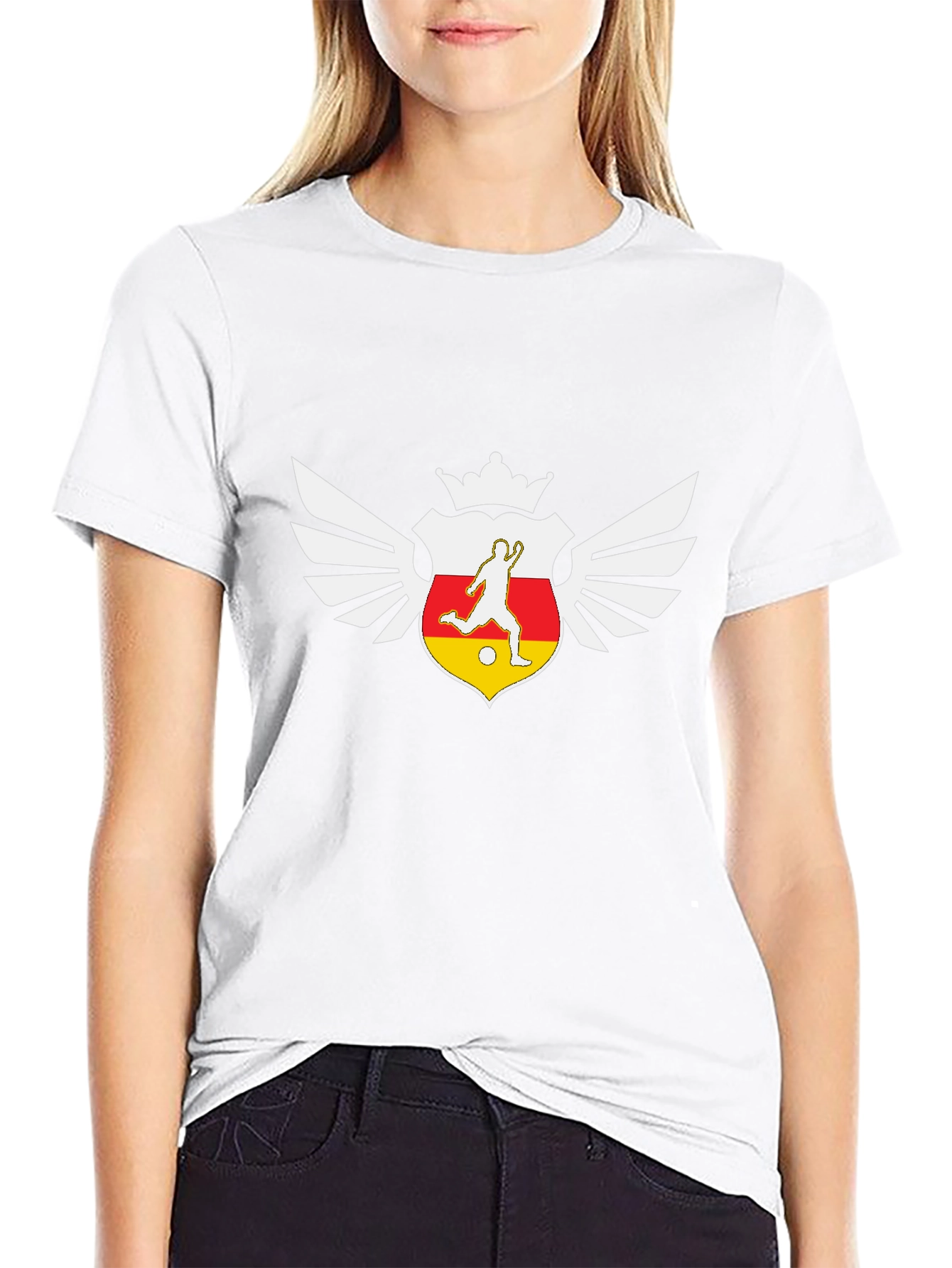 Soccer Crest Graphic Black T-Shirt