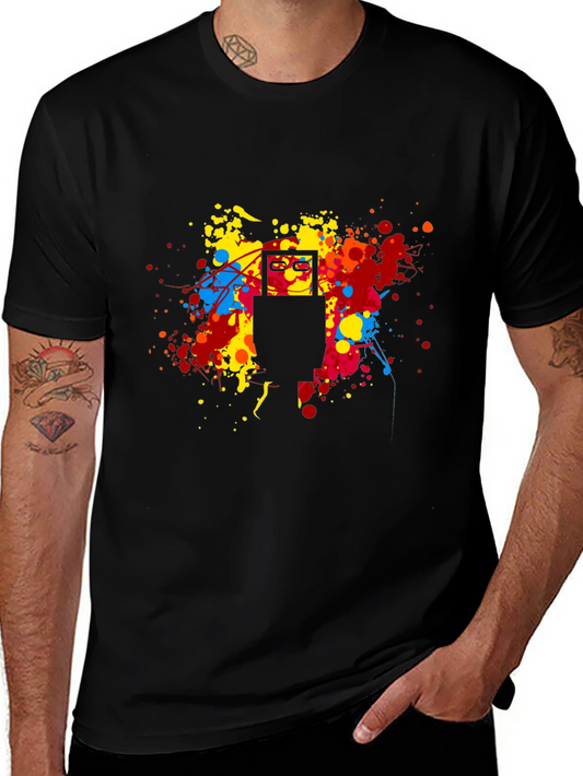Abstract Color Splash Graphic T-Shirt