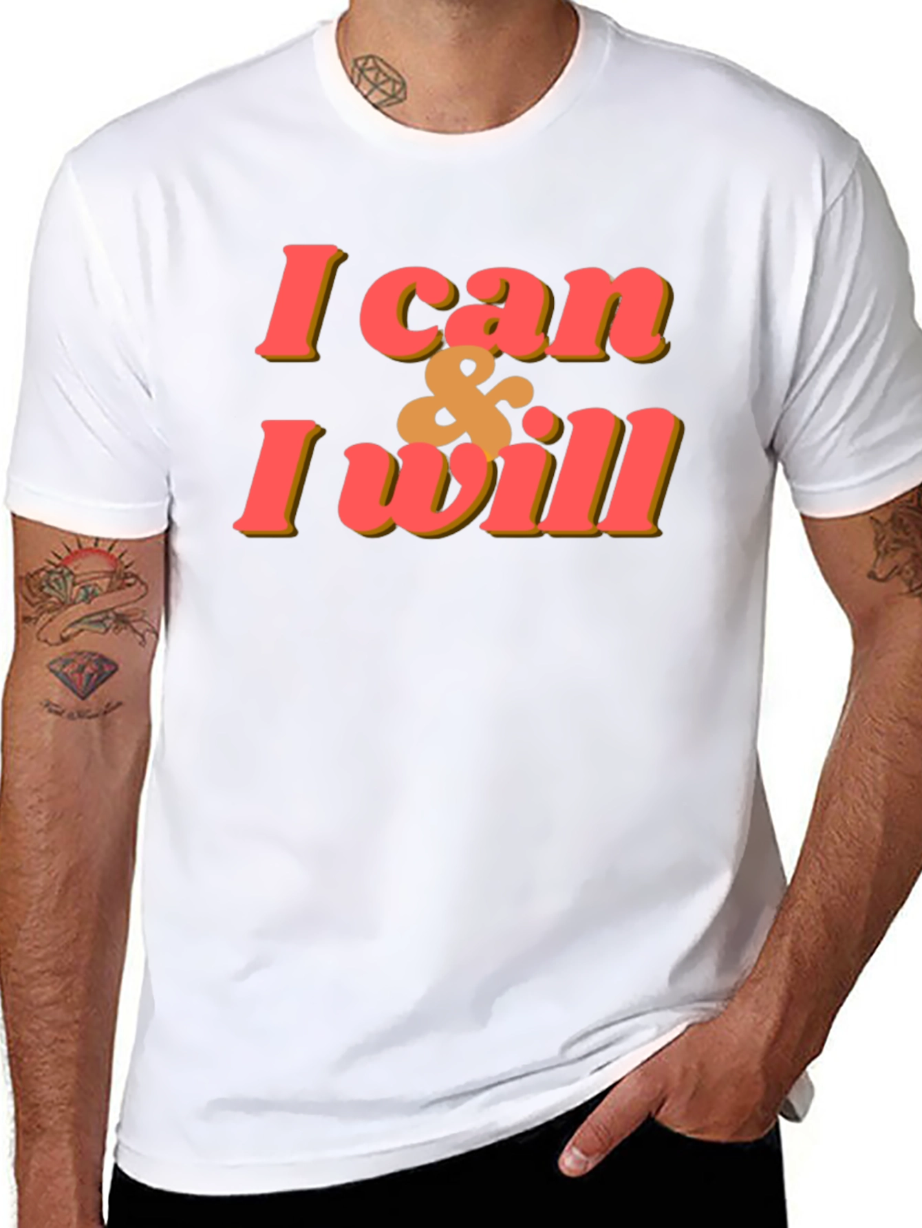 Motivational I Can & I Will Black T-Shirt