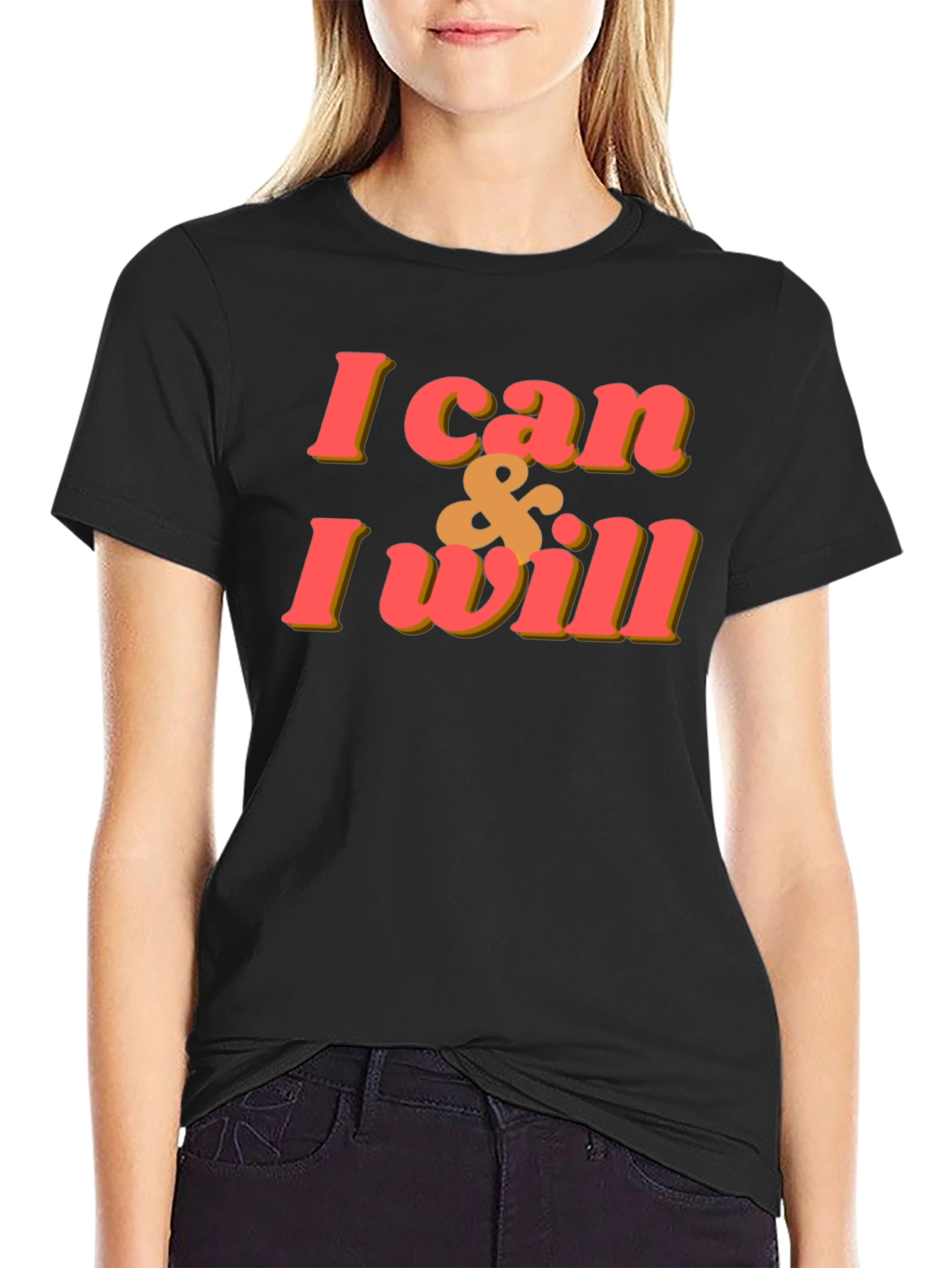 Motivational I Can & I Will Black T-Shirt