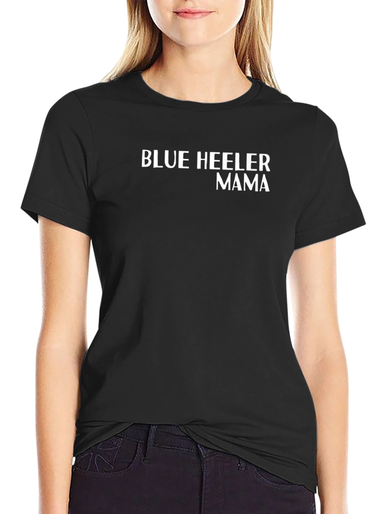 Blue Heeler Mama Black T-Shirt