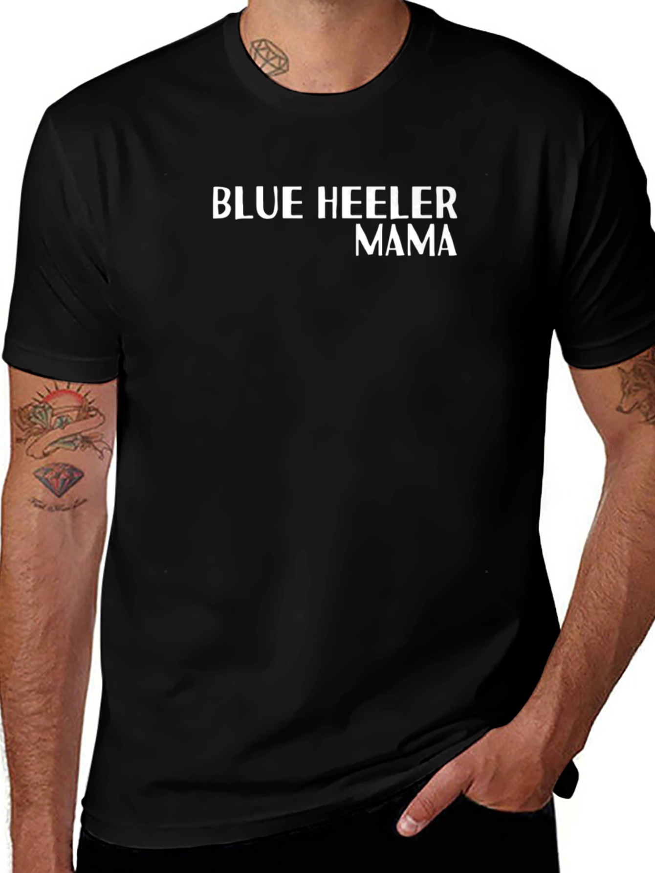 Blue Heeler Mama Black T-Shirt