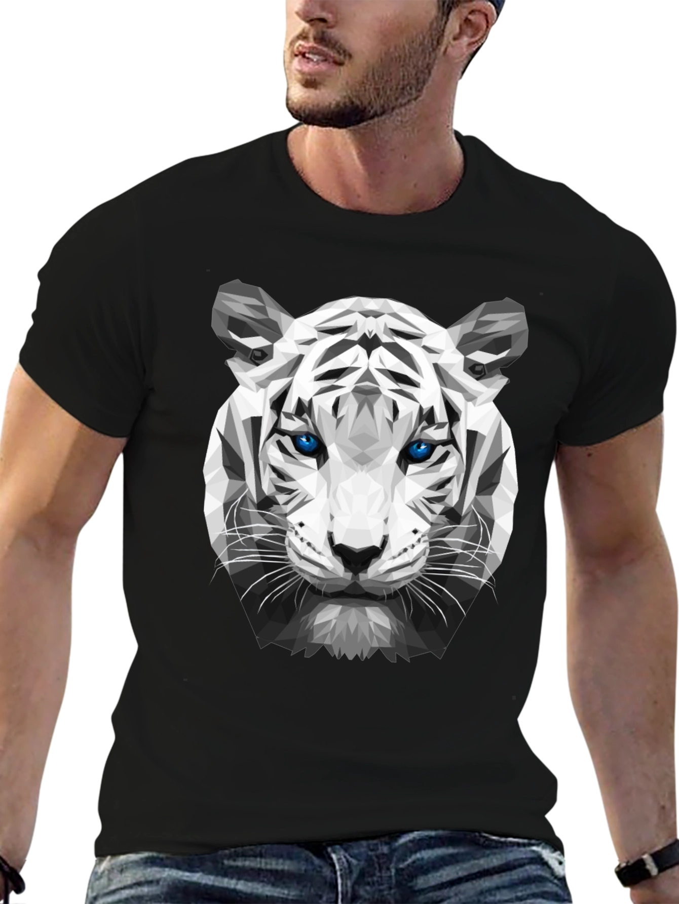 Geometric Tiger Graphic Tee - Unique Streetwear