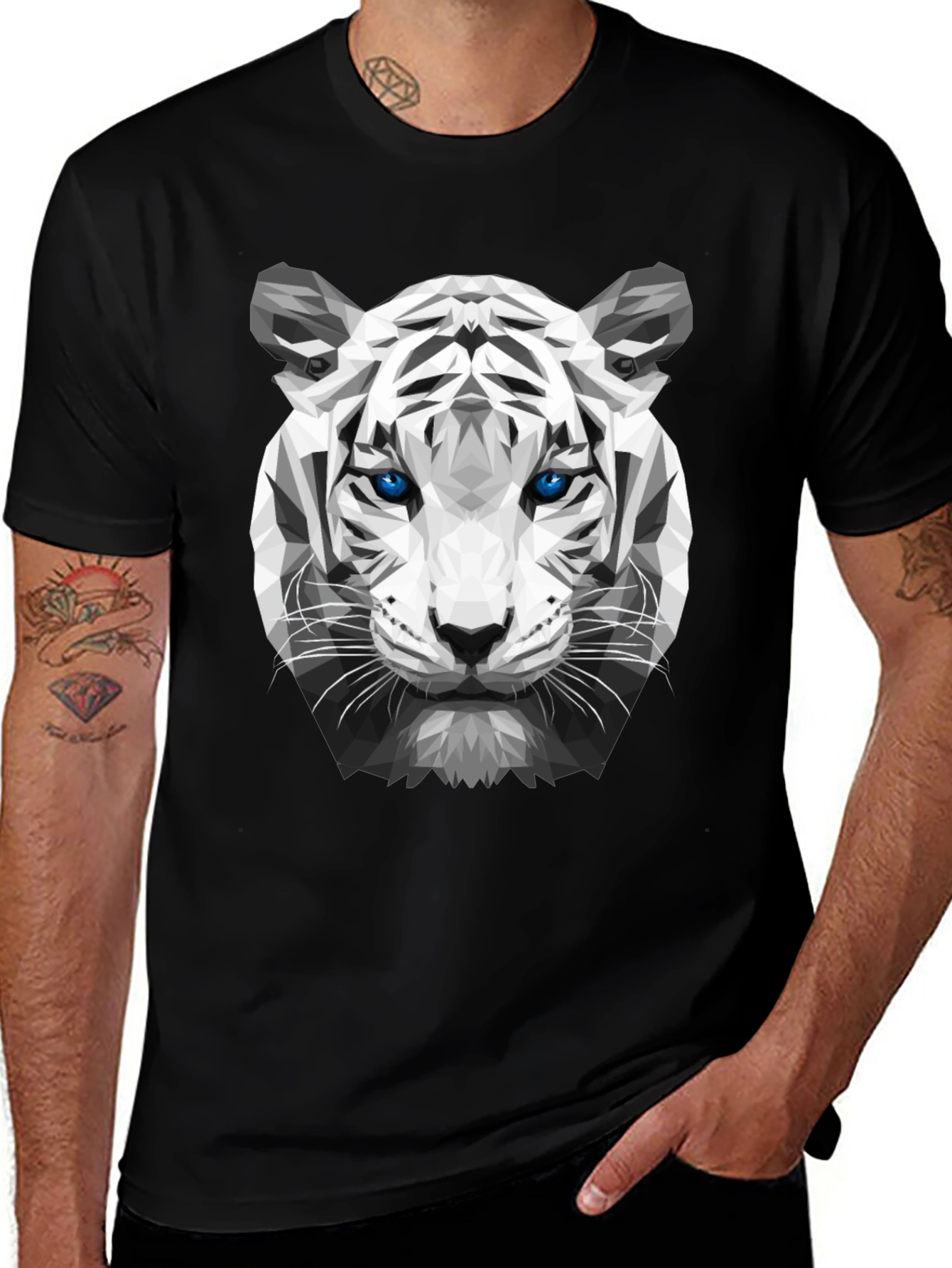 Geometric Tiger Graphic Tee - Unique Streetwear