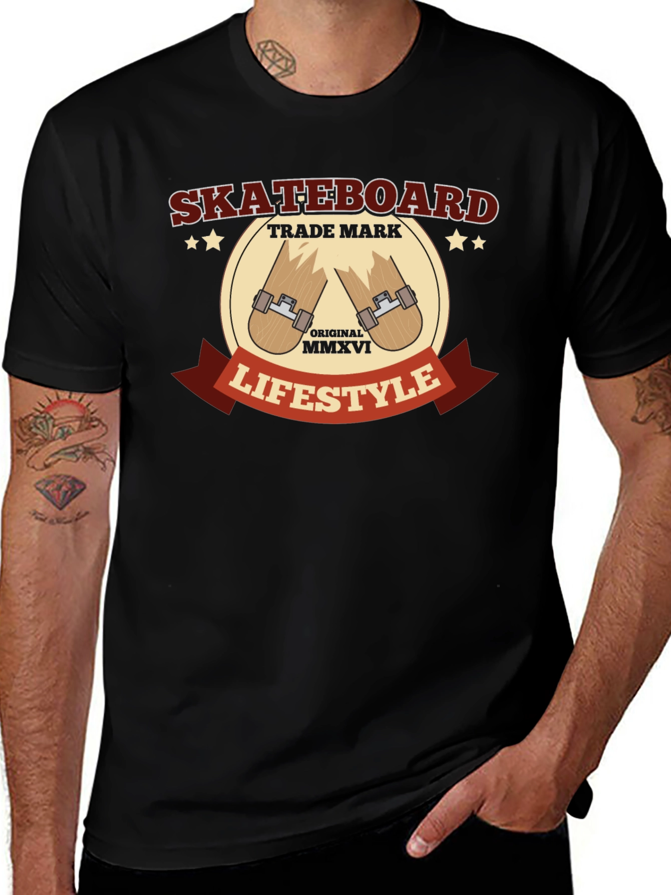 Skateboard Lifestyle Black T-Shirt