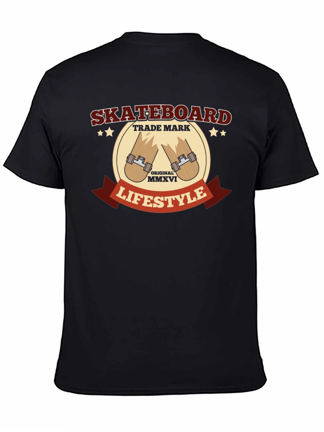 Skateboard Lifestyle Black T-Shirt