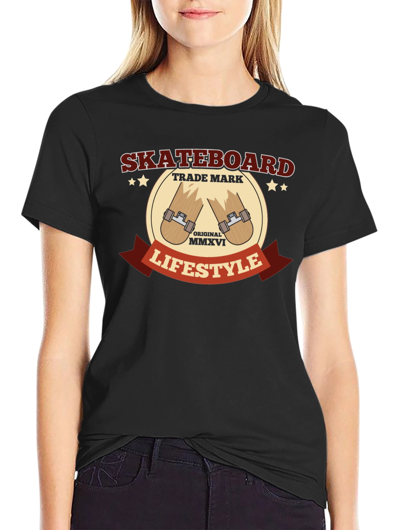 Skateboard Lifestyle Black T-Shirt