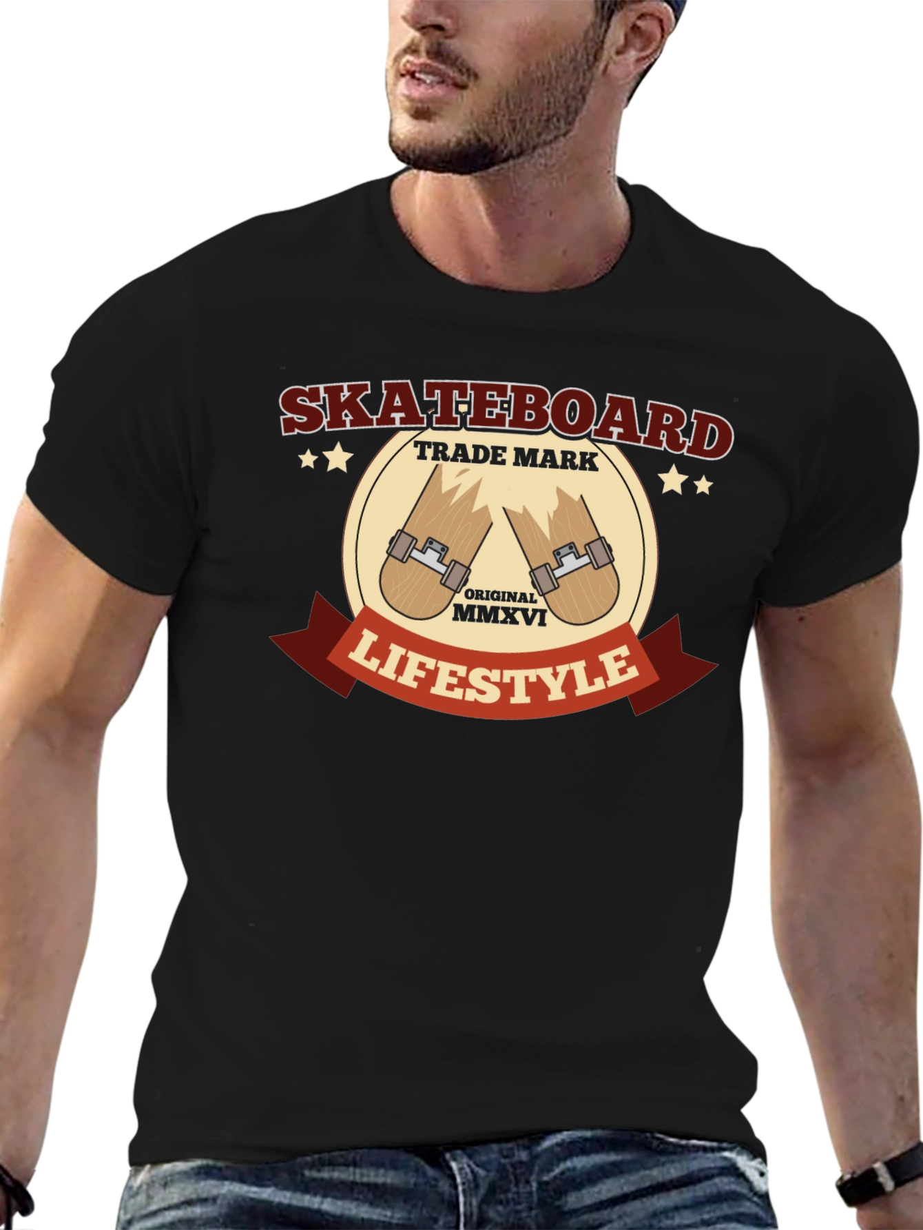 Skateboard Lifestyle Black T-Shirt