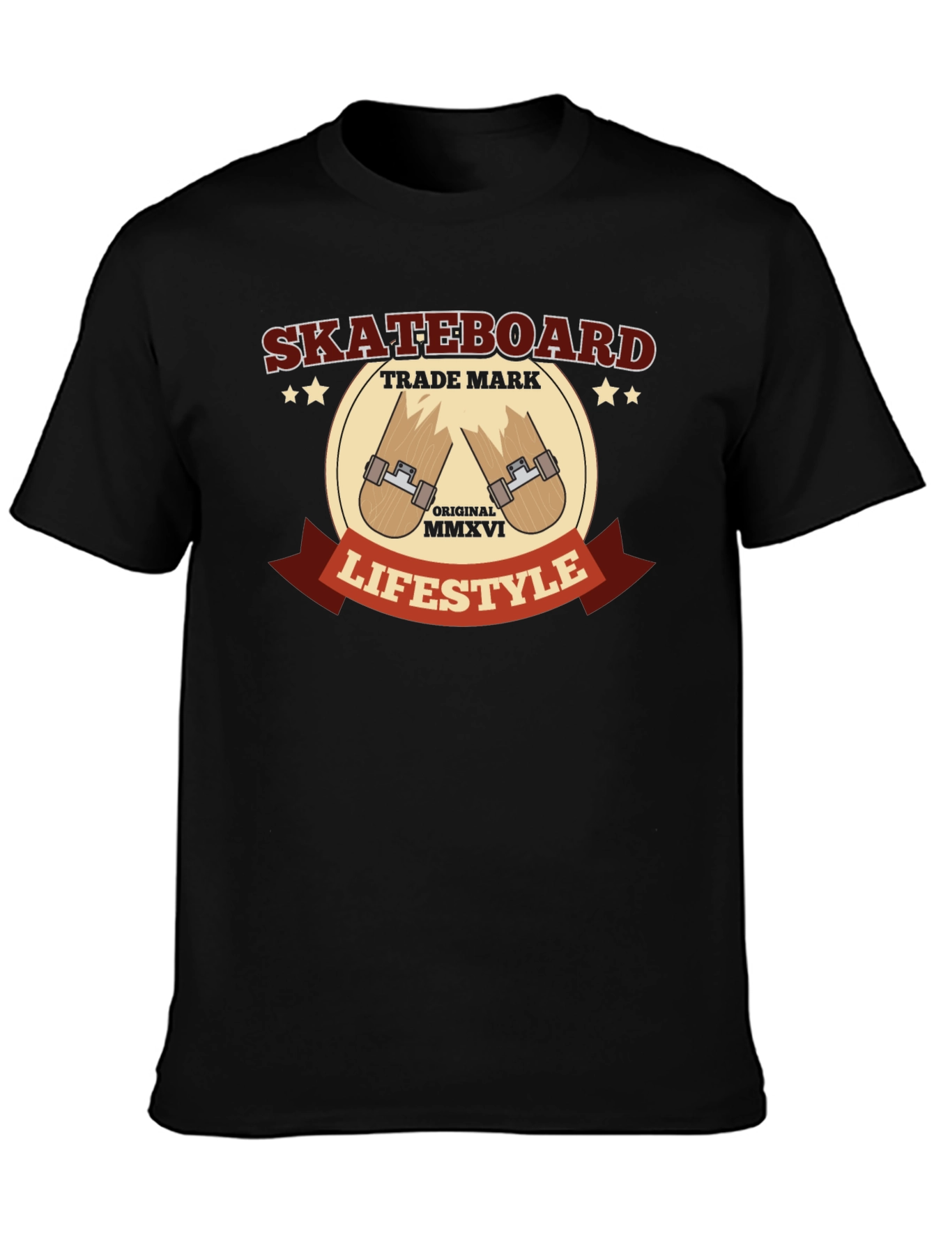 Skateboard Lifestyle Black T-Shirt