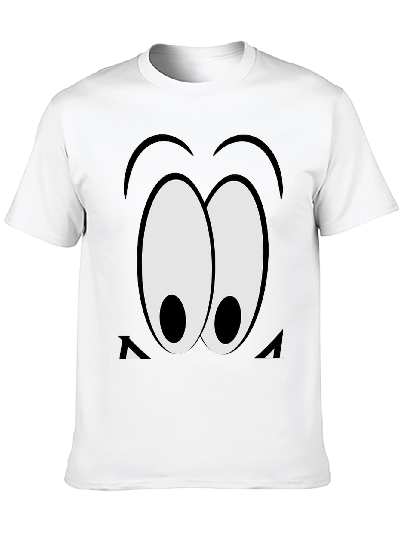 Cartoon Eyes Graphic Black T-Shirt