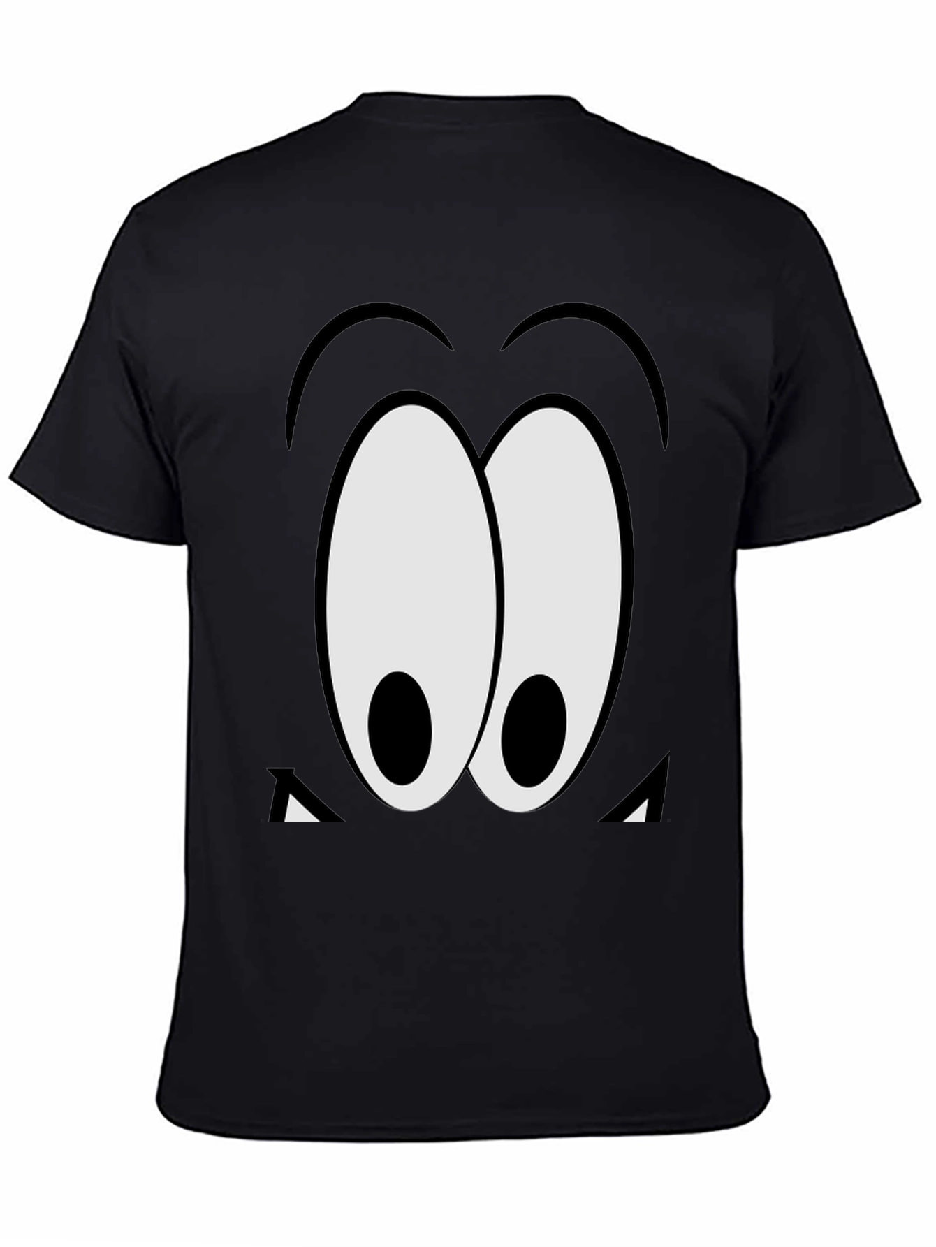 Cartoon Eyes Graphic Black T-Shirt