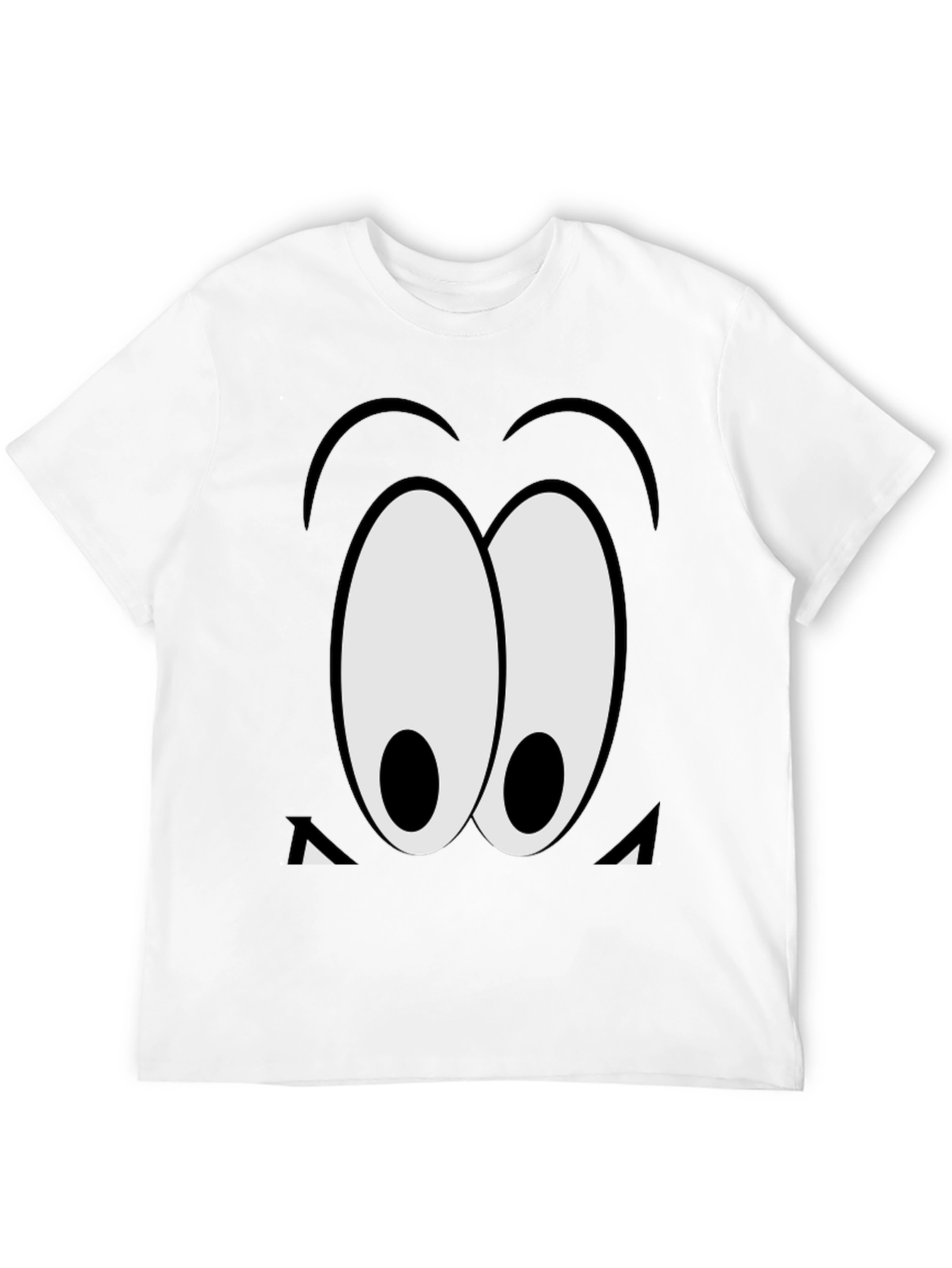 Cartoon Eyes Graphic Black T-Shirt