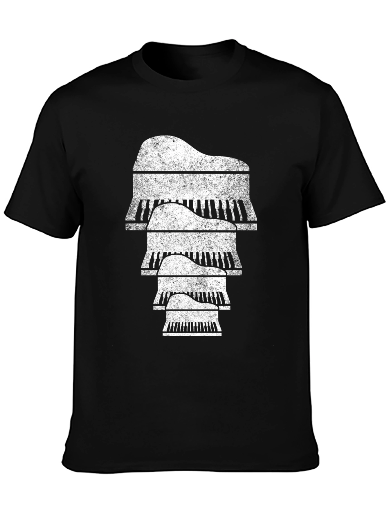 Piano Stack Graphic Tee - Music Lovers Shirt