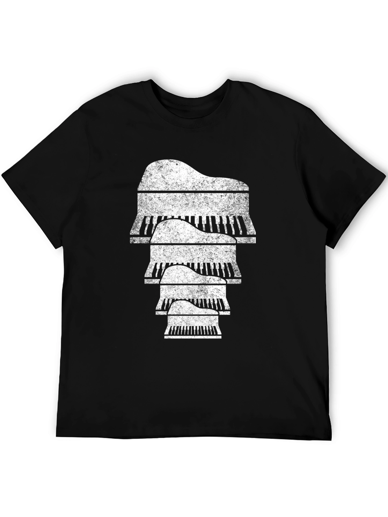 Piano Stack Graphic Tee - Music Lovers Shirt