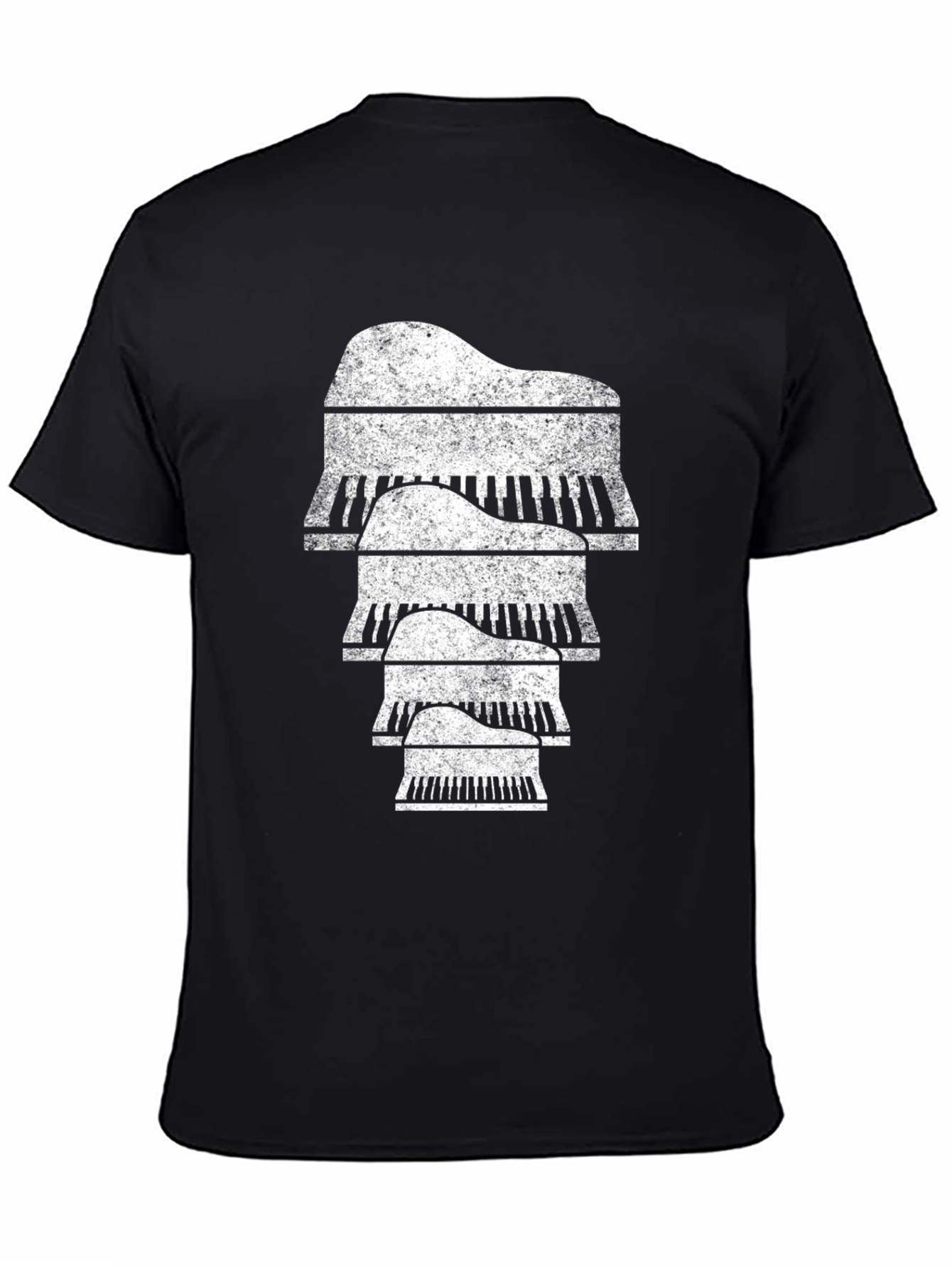Piano Stack Graphic Tee - Music Lovers Shirt