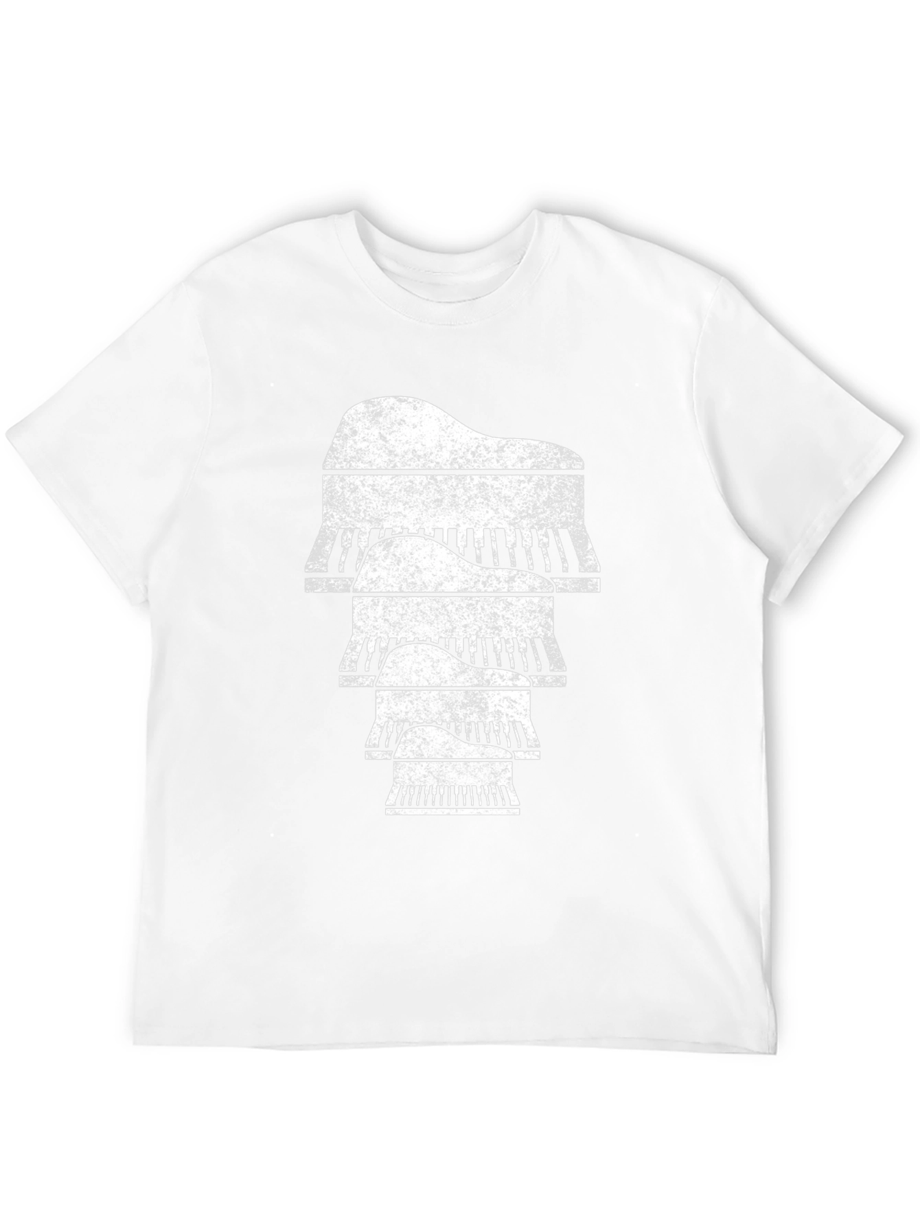 Piano Stack Graphic Tee - Music Lovers Shirt