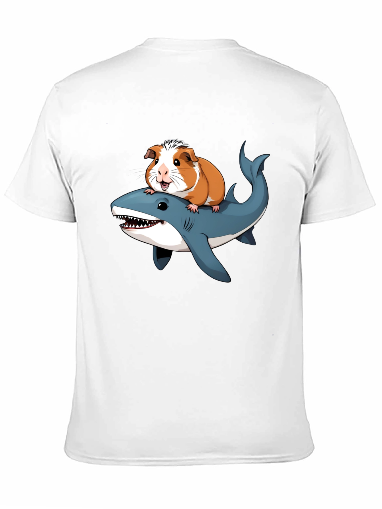 Guinea Pig Riding Shark Funny T-Shirt