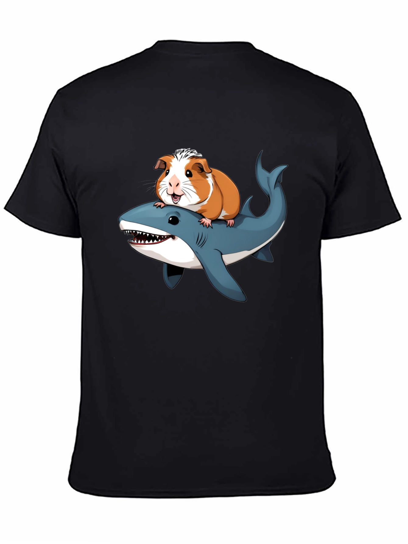 Guinea Pig Riding Shark Funny T-Shirt
