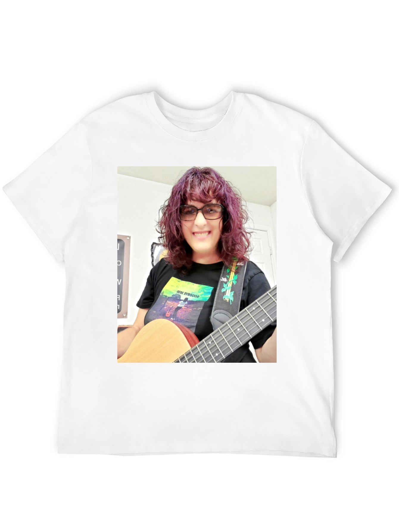 Guitar Player Graphic Tee - Black Cotton T-Shirt
