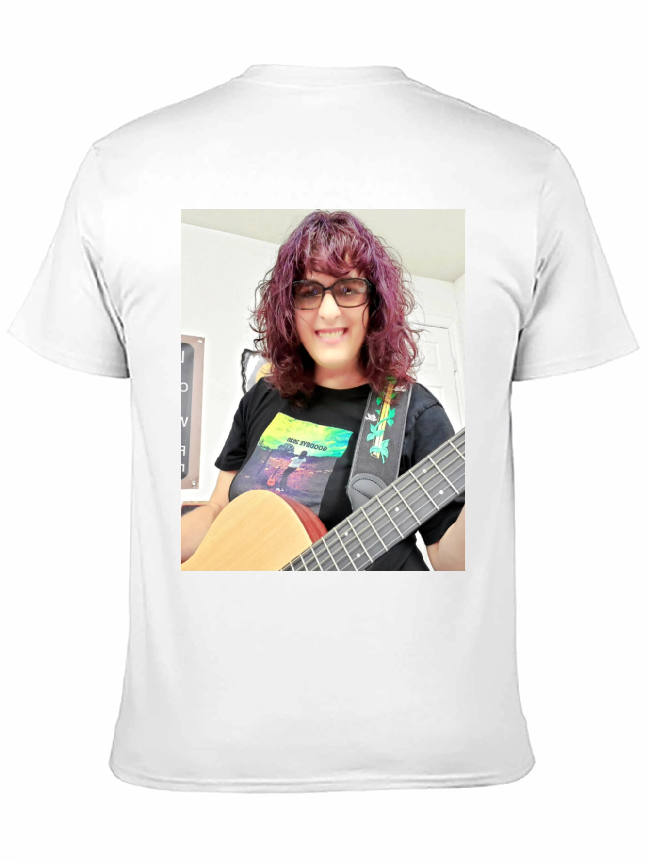 Guitar Player Graphic Tee - Black Cotton T-Shirt