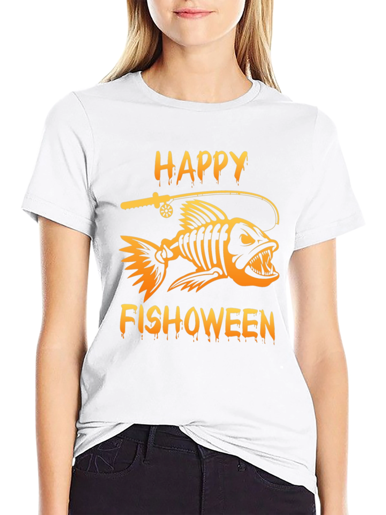 Happy Fishoween Black Graphic Tee