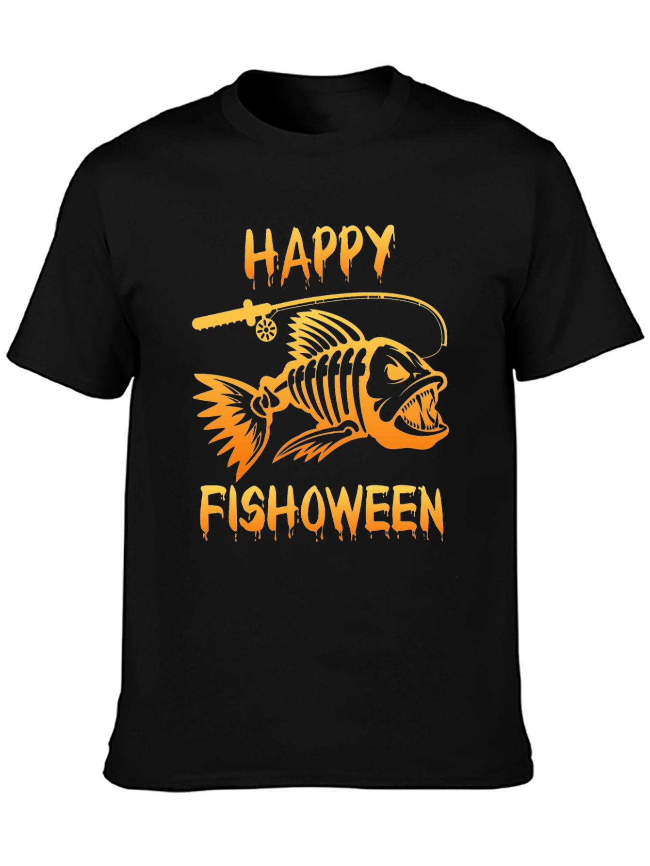 Happy Fishoween Black Graphic Tee