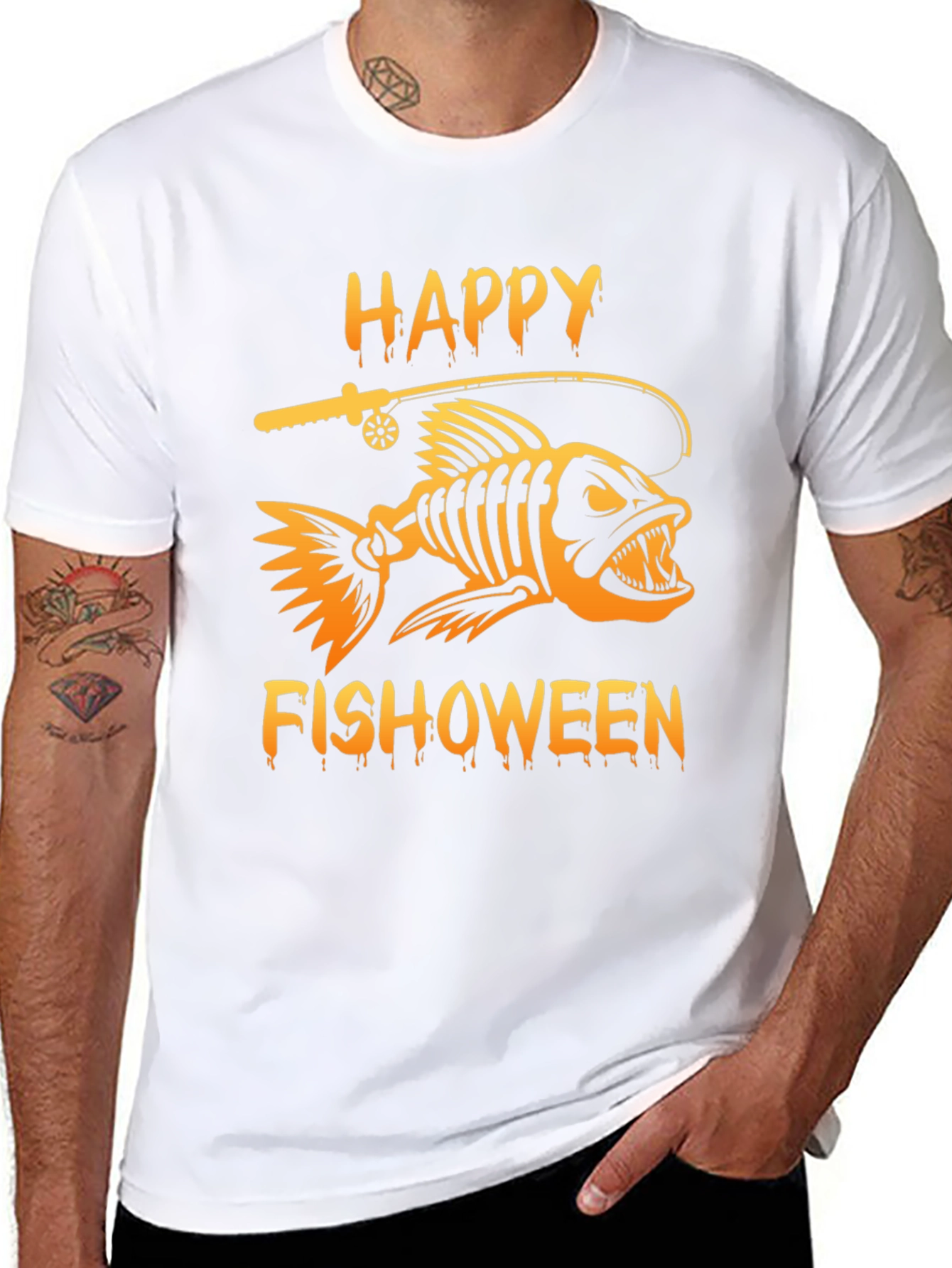 Happy Fishoween Black Graphic Tee