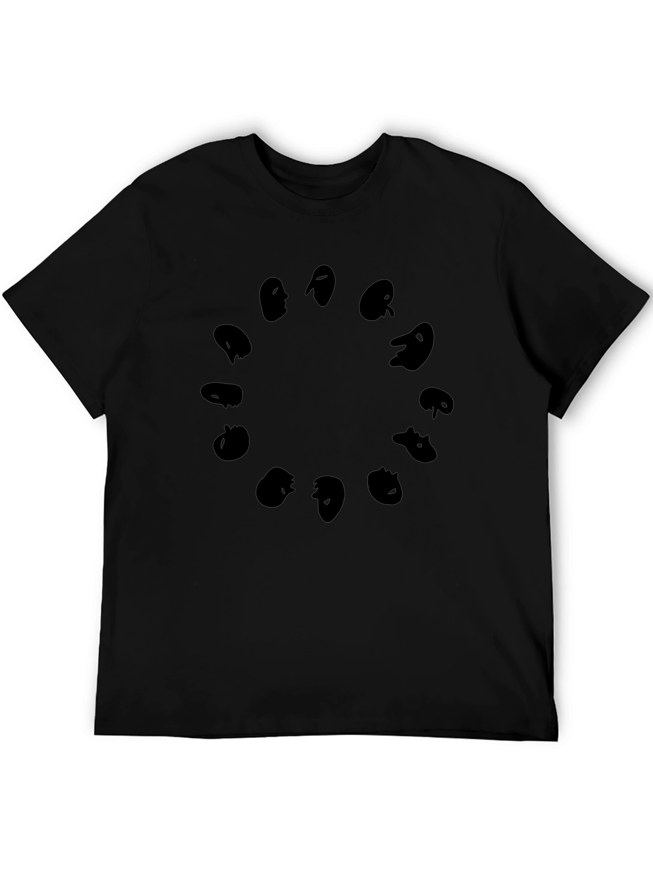 Mystery Faces Black T-Shirt