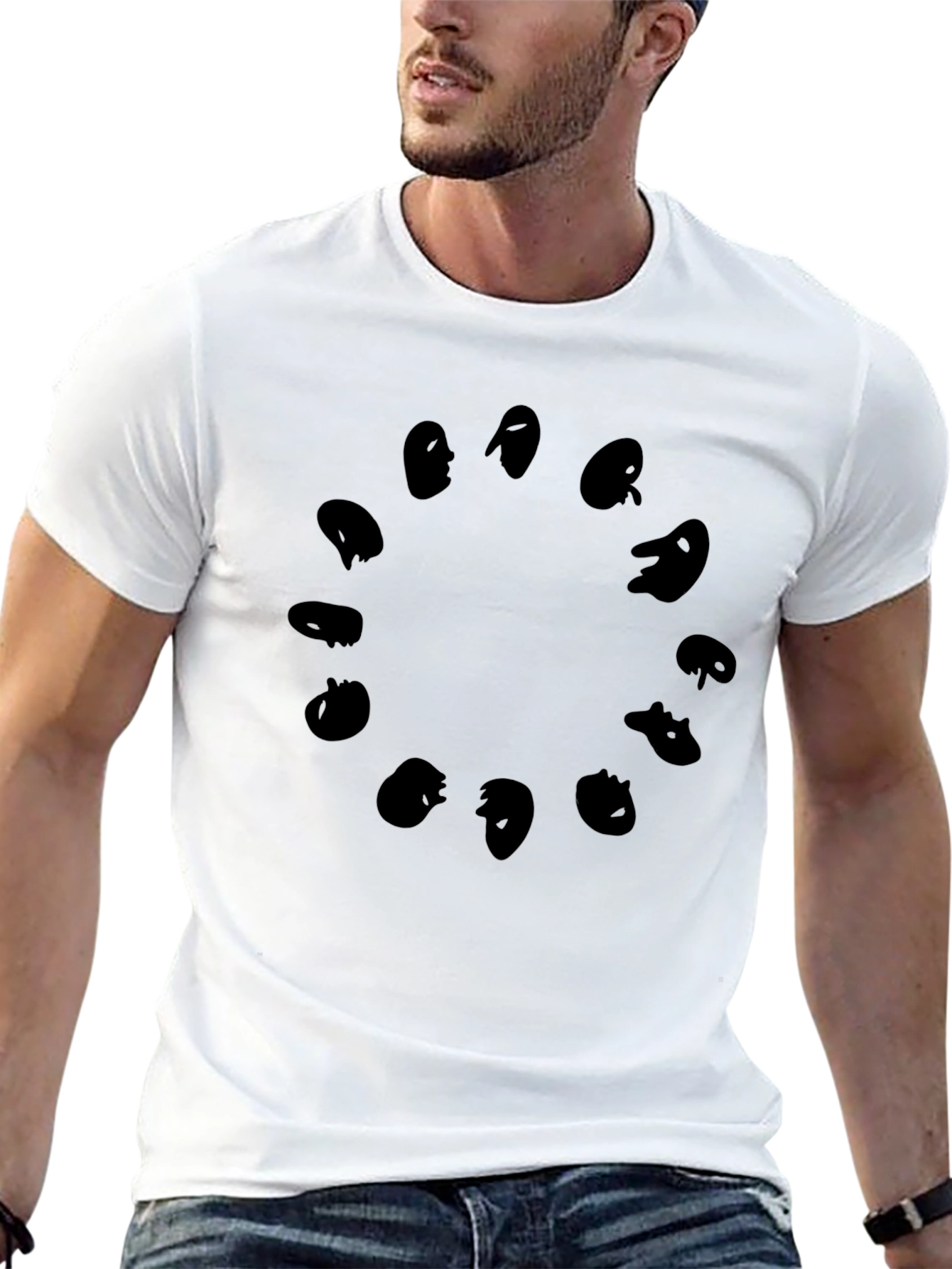 Mystery Faces Black T-Shirt