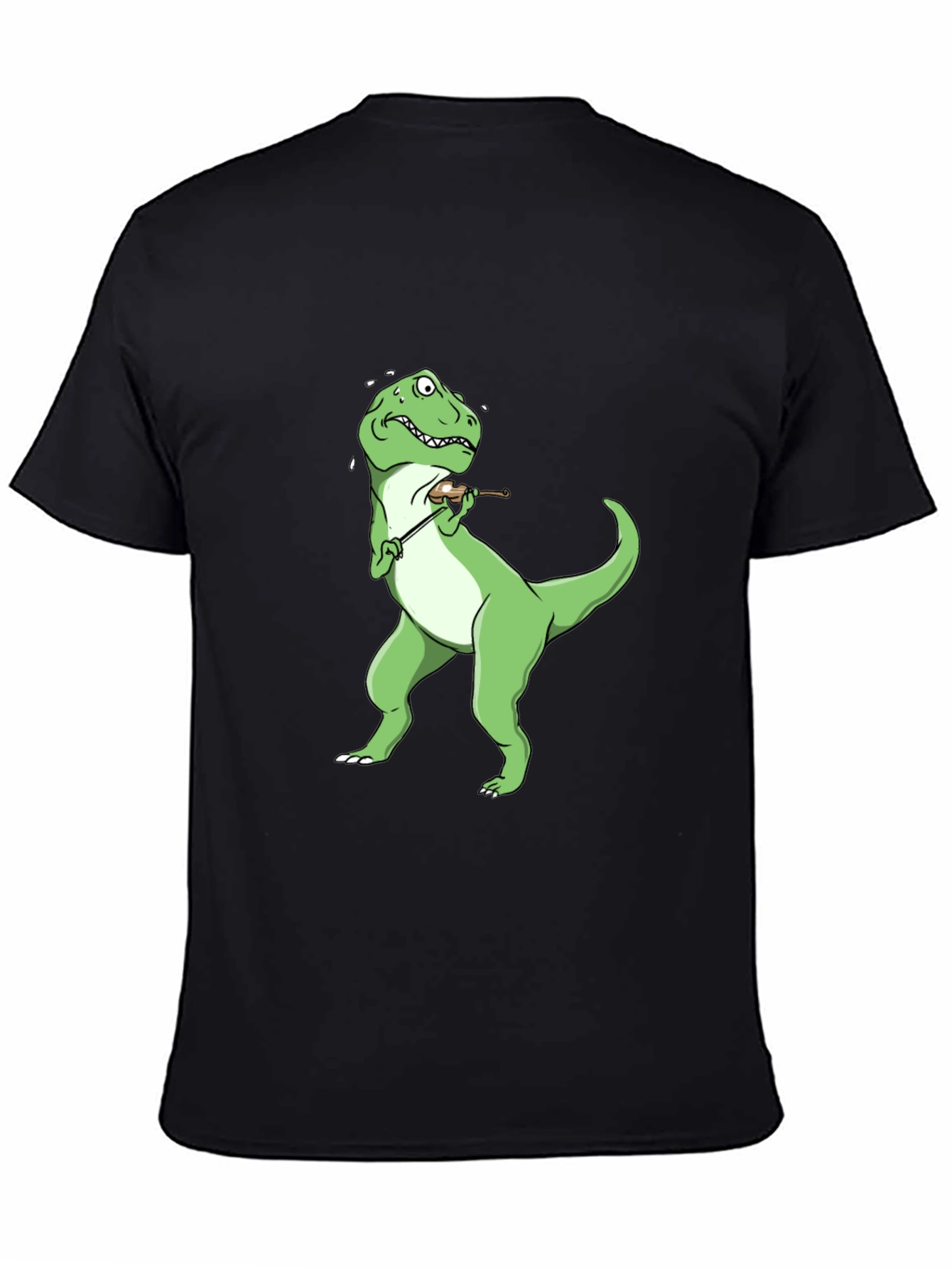 Dino Violinist Black T-Shirt