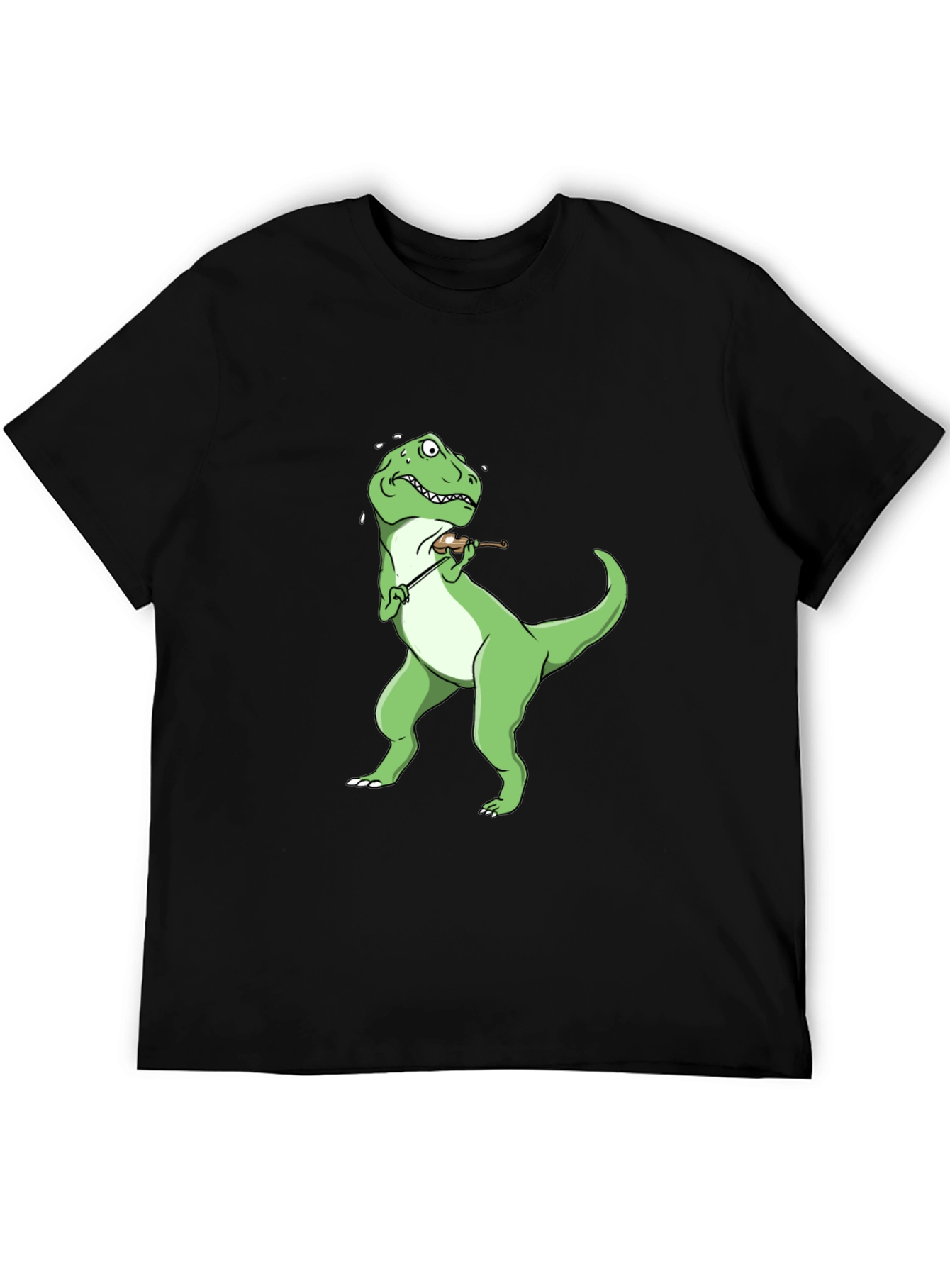 Dino Violinist Black T-Shirt
