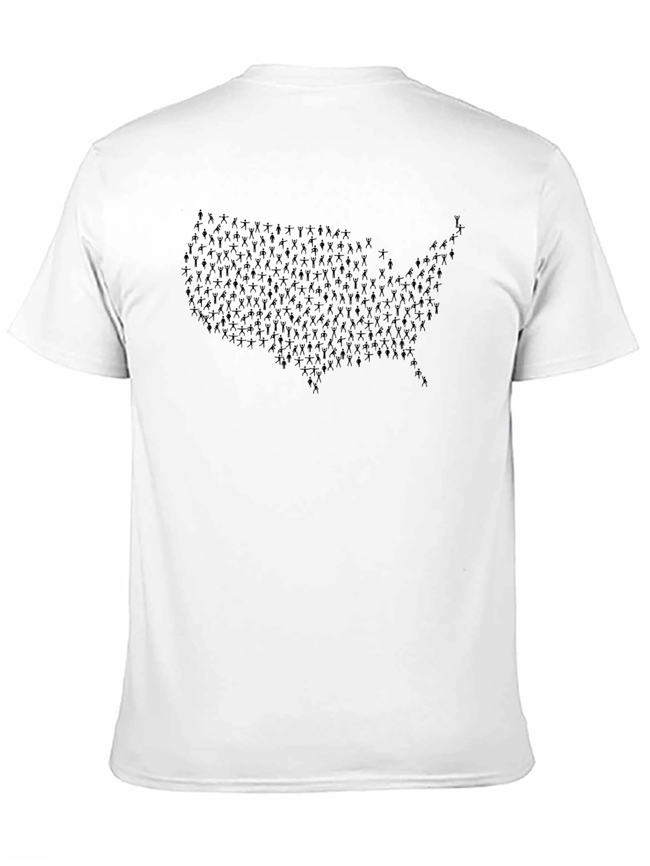USA Shape Tee - Black Crew Neck T-Shirt