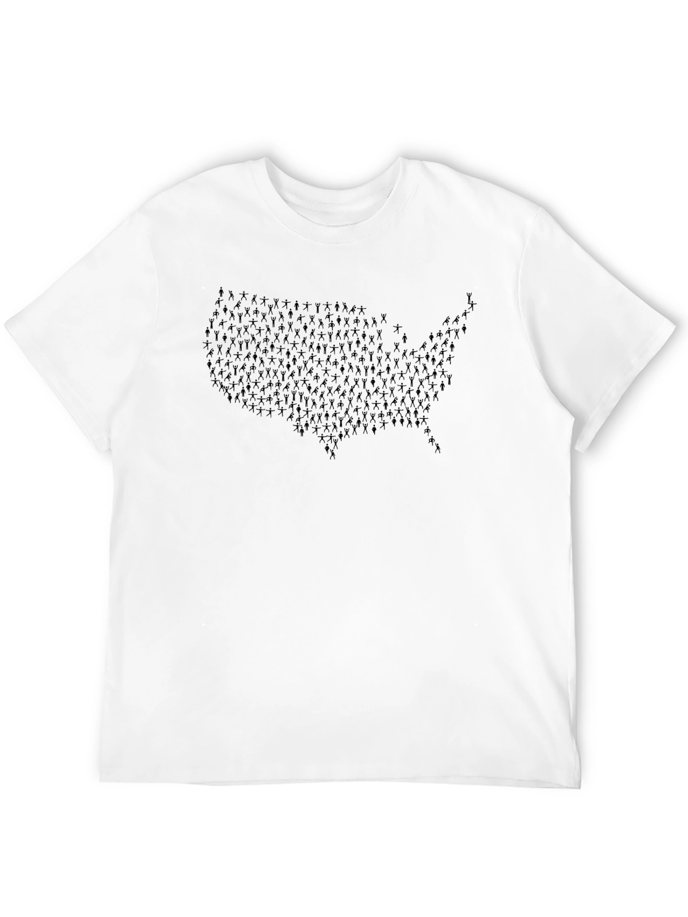 USA Shape Tee - Black Crew Neck T-Shirt