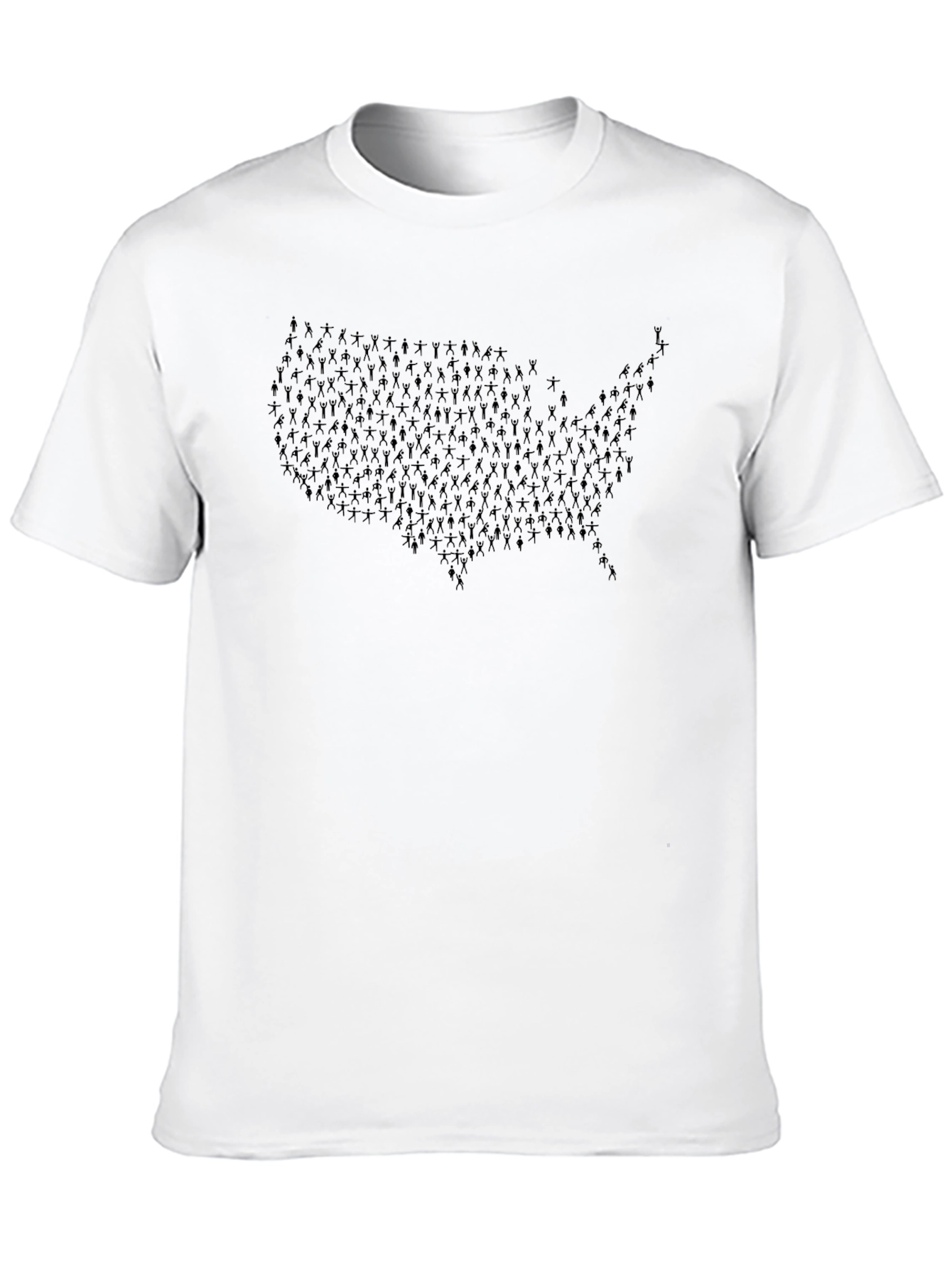 USA Shape Tee - Black Crew Neck T-Shirt
