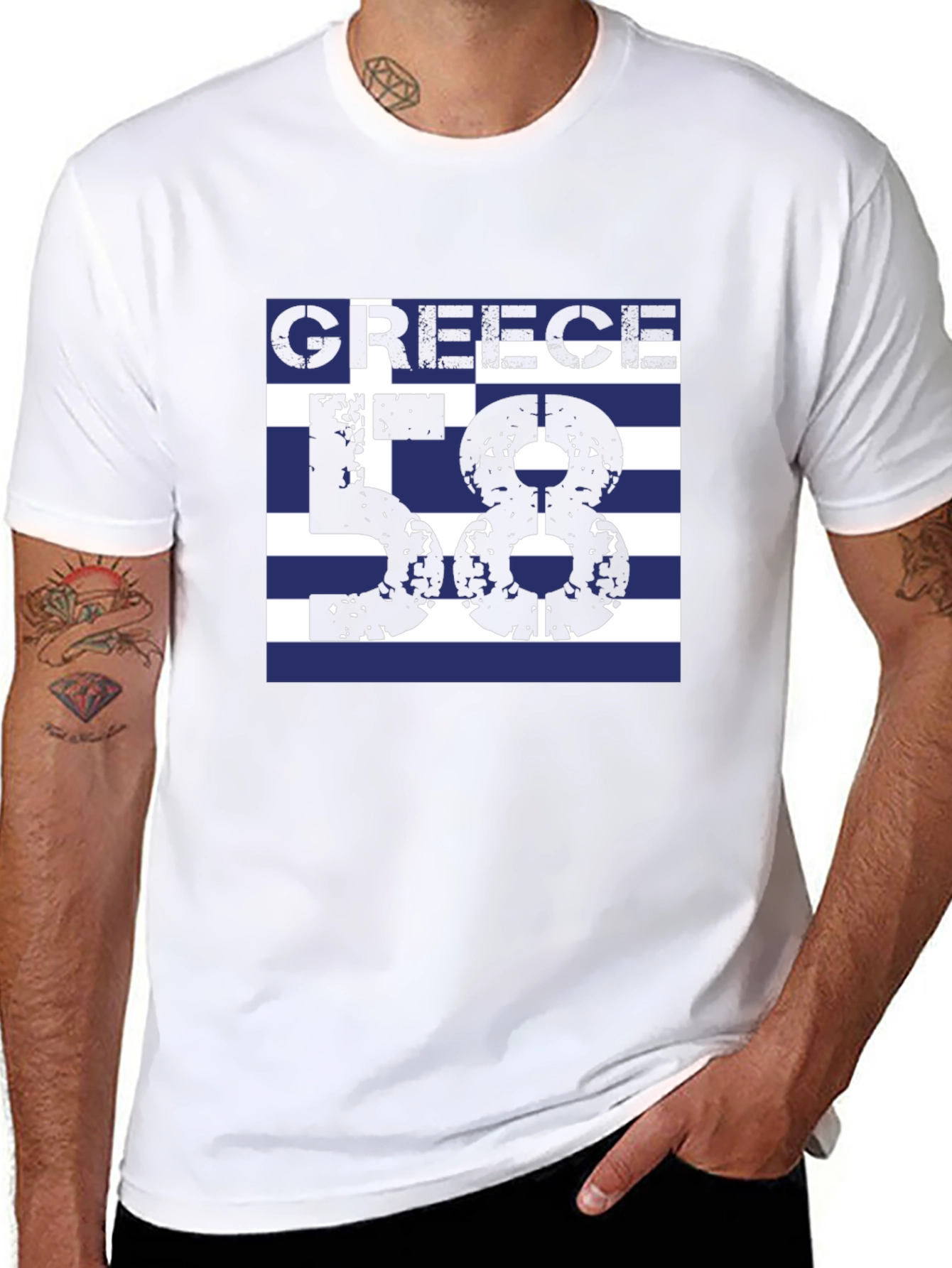 Greece Flag T-Shirt - Number 58