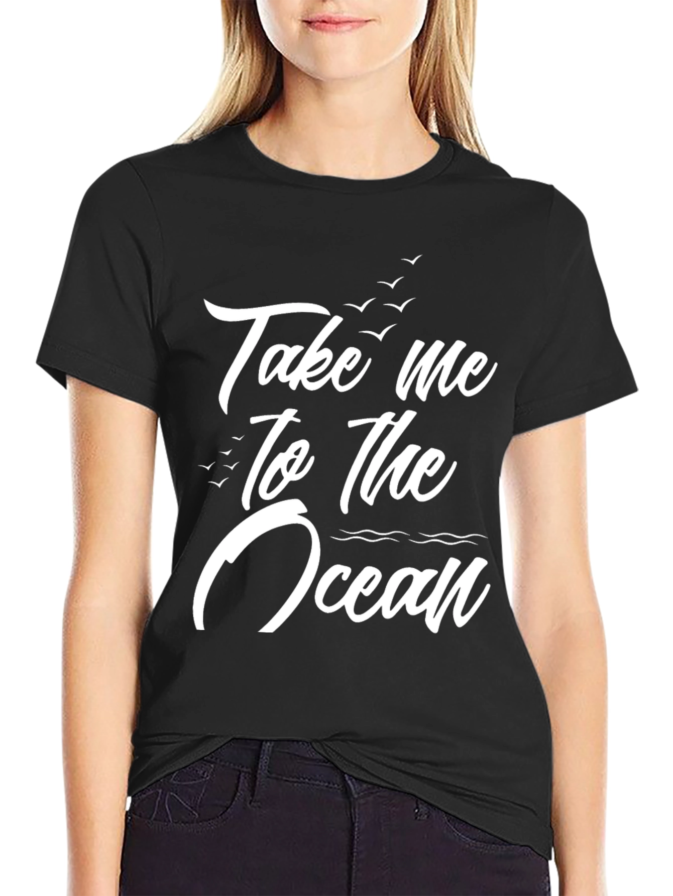Take Me To The Ocean Black T-Shirt