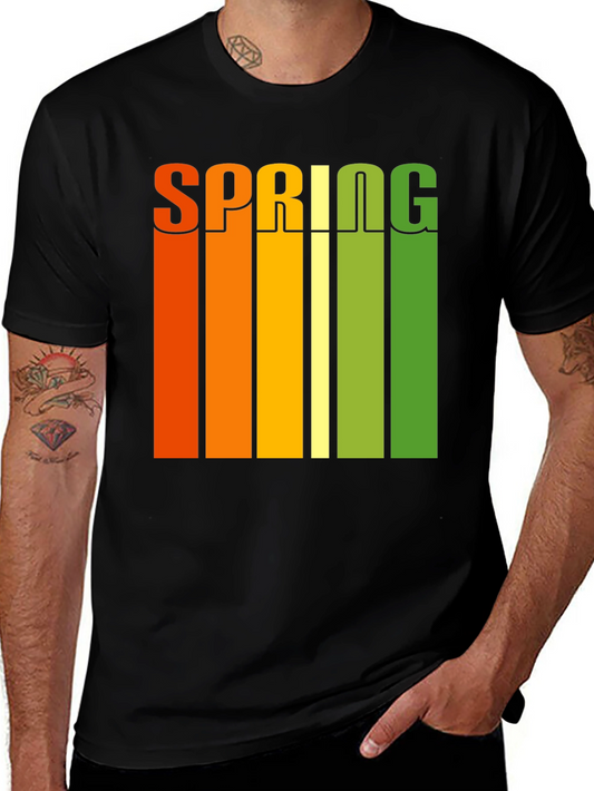 Retro Spring Color Block Graphic Tee