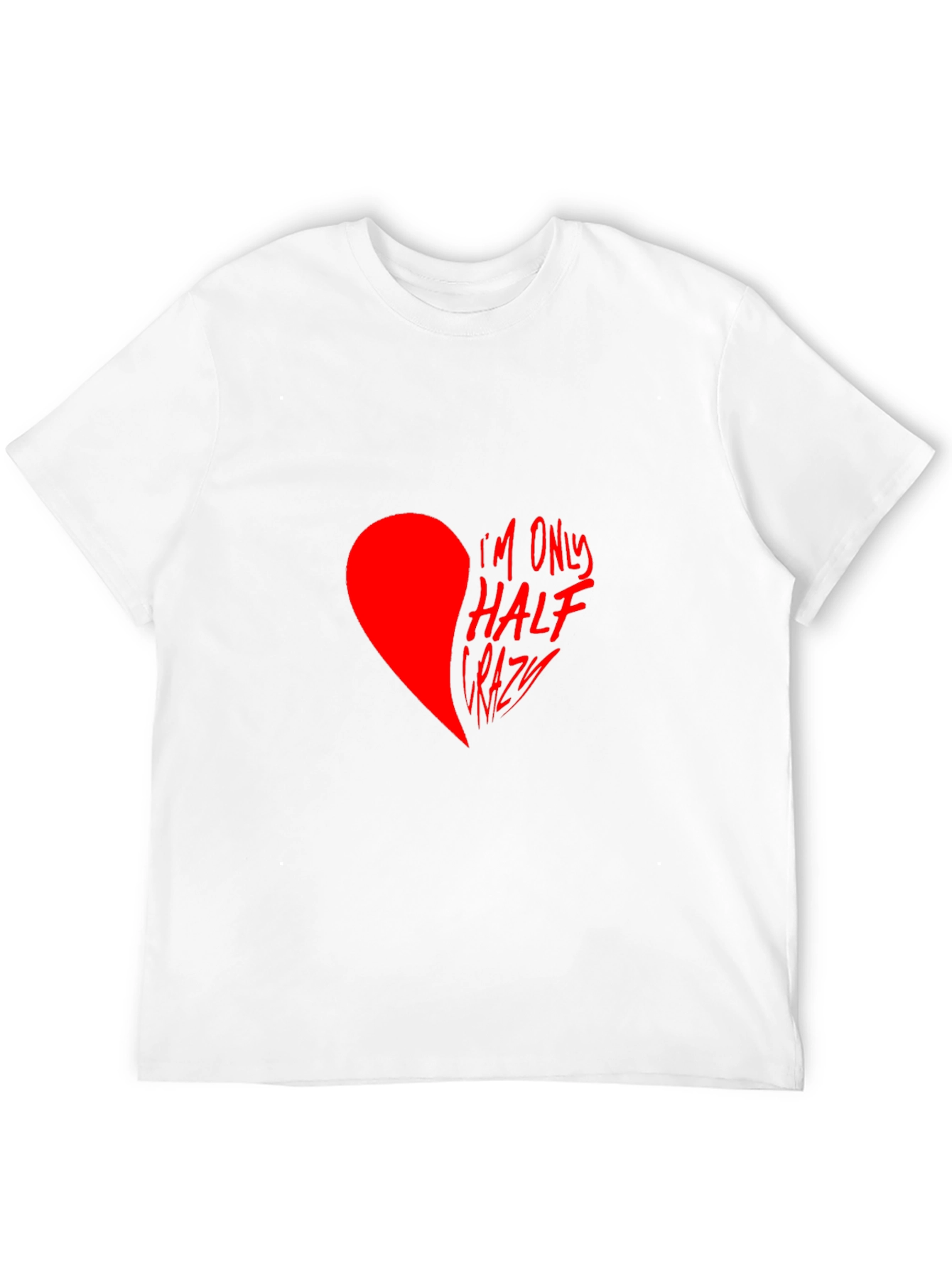 Half Crazy Heart Graphic Tee - Black