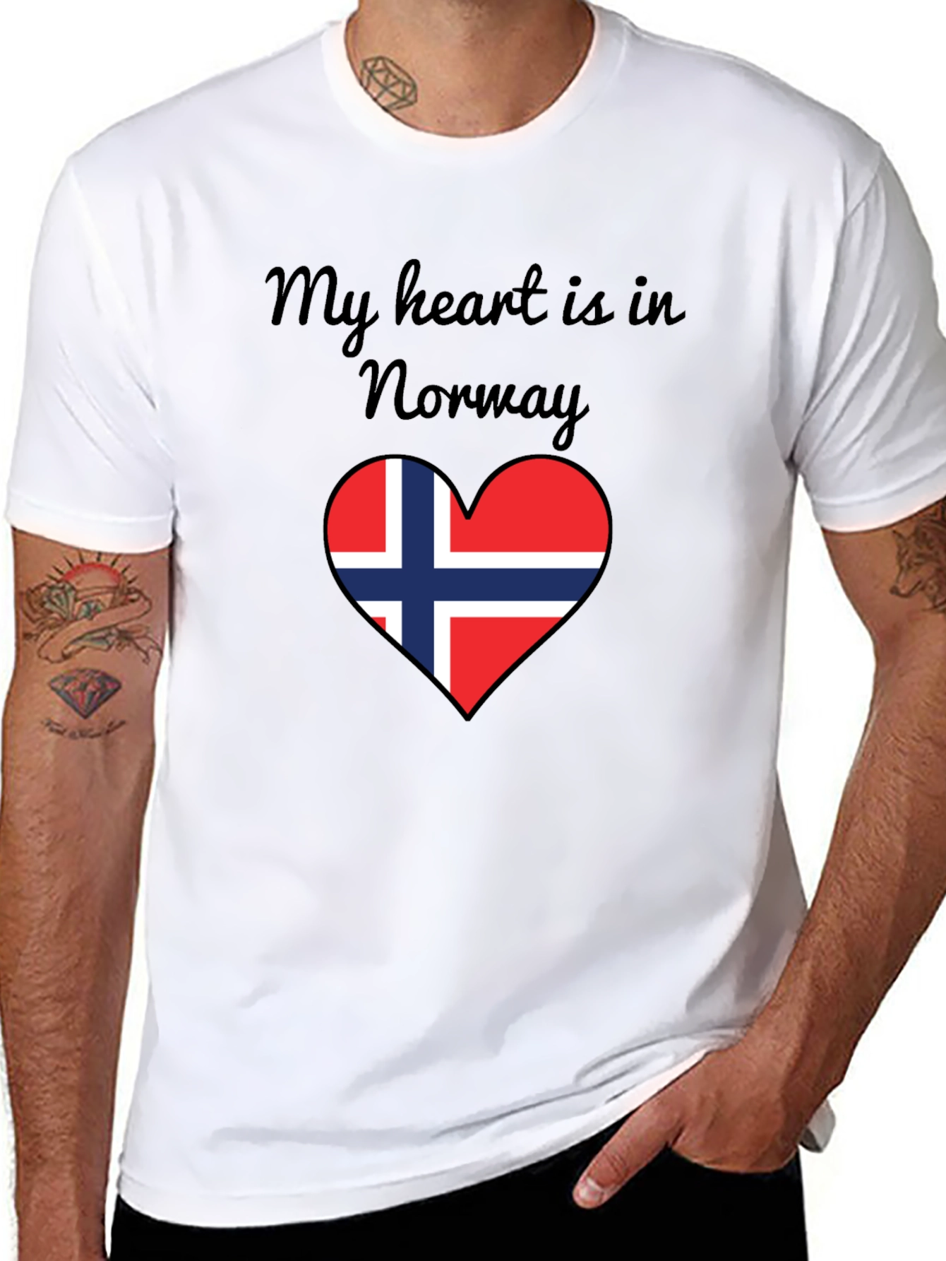 Norway Heart Flag Graphic T-Shirt