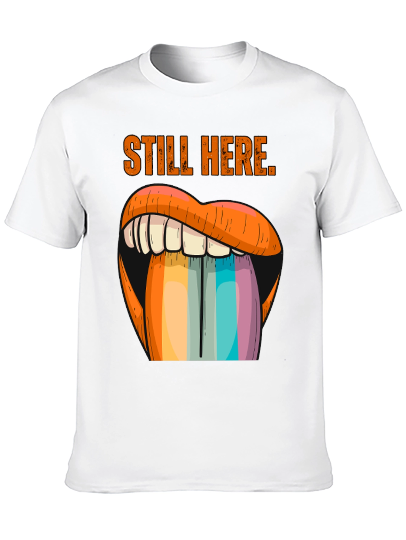 Still Here Graphic Tee - Rainbow Tongue