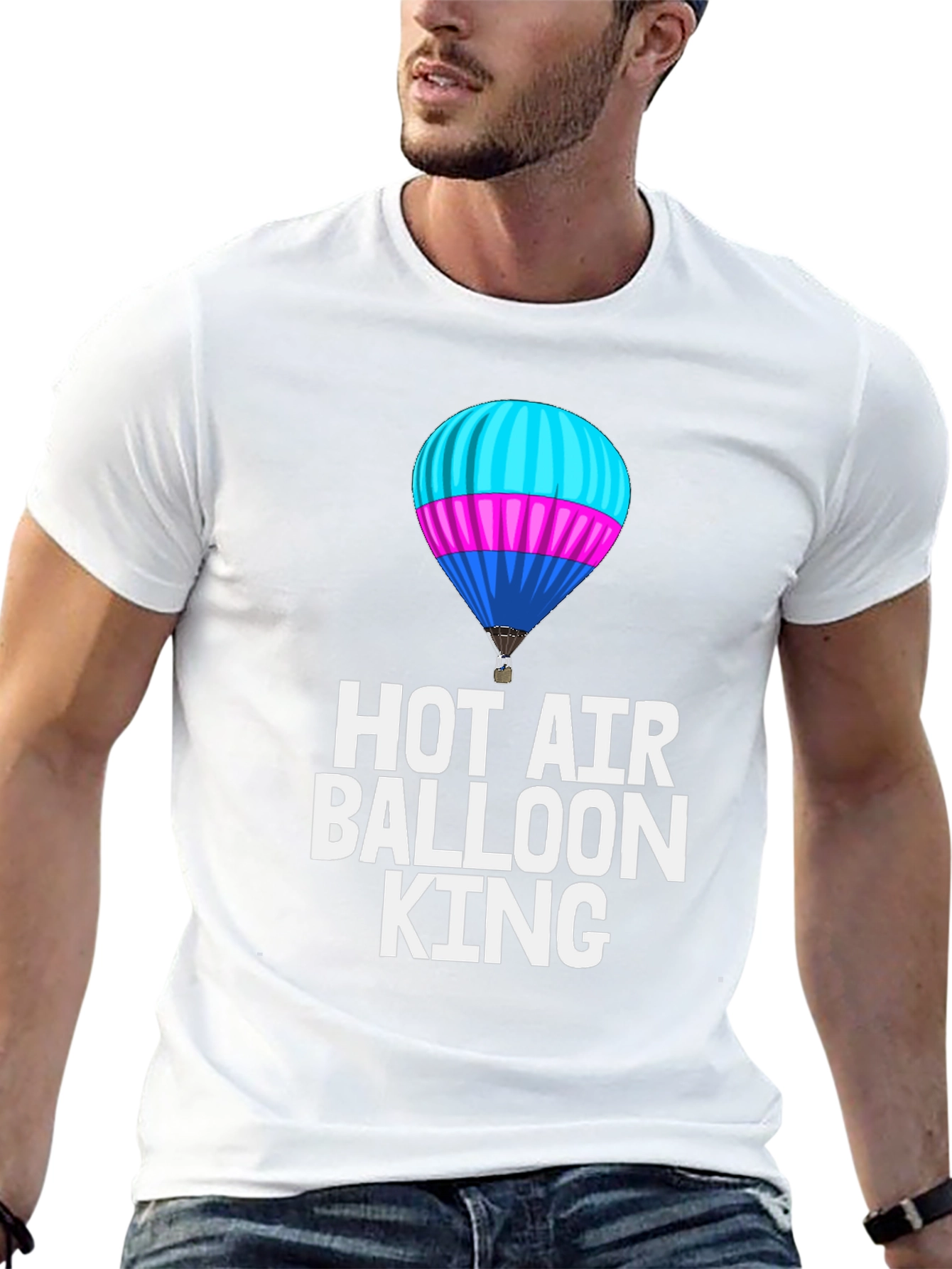 Hot Air Balloon King Black T-Shirt