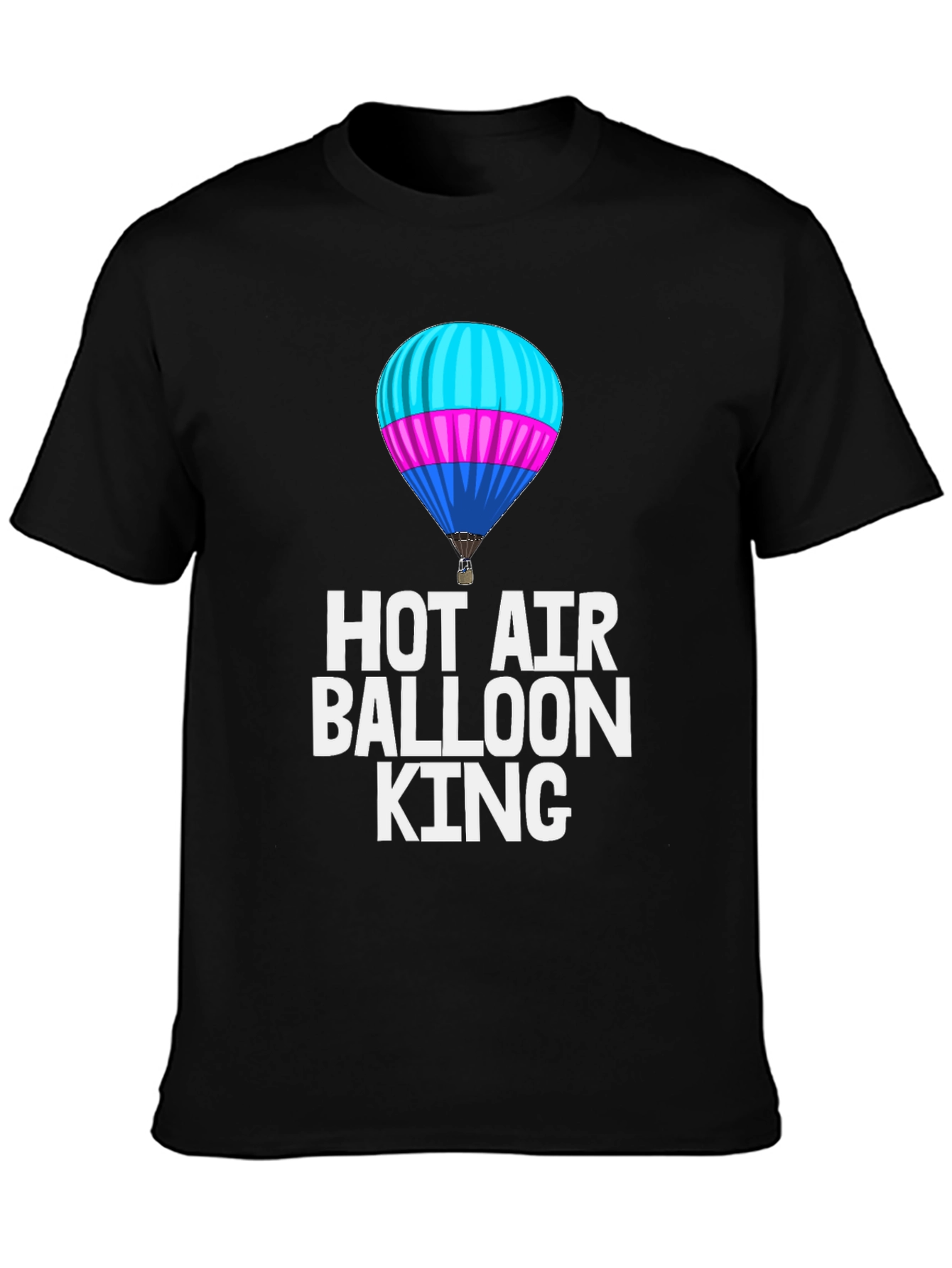 Hot Air Balloon King Black T-Shirt
