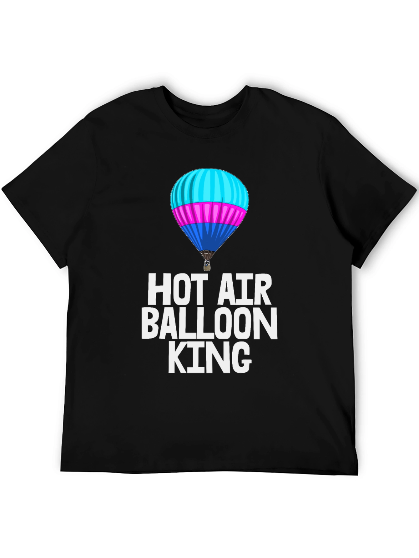 Hot Air Balloon King Black T-Shirt