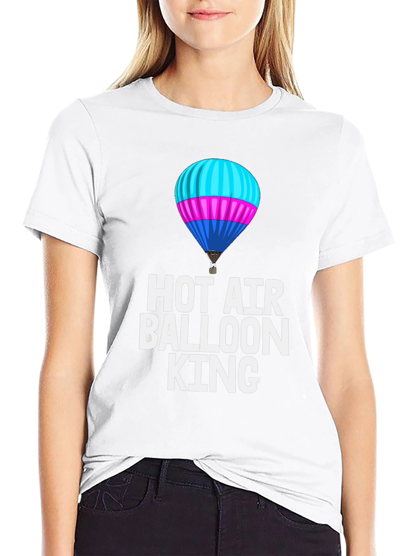 Hot Air Balloon King Black T-Shirt