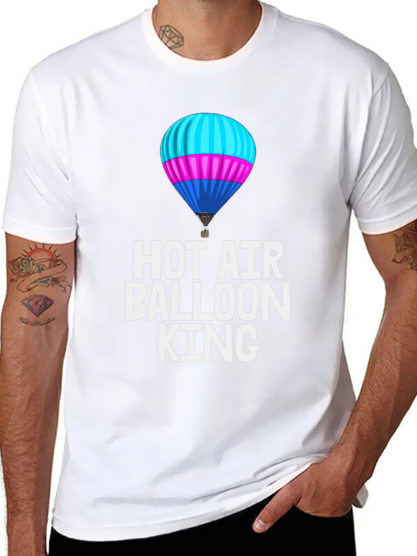 Hot Air Balloon King Black T-Shirt